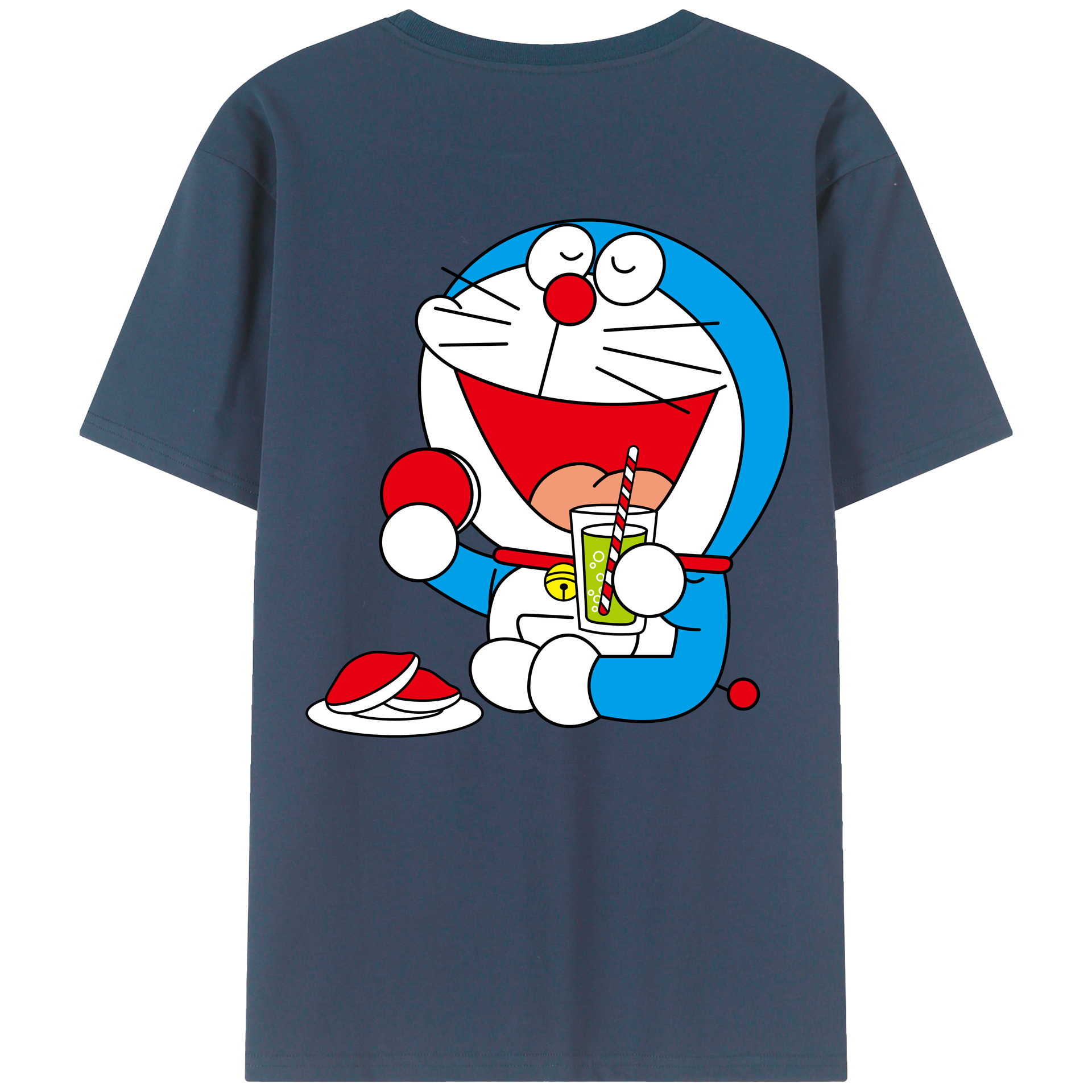 （画像用） ドラえもん Doraemon 綿100％ メンズ半袖Tシャツ（バックプリント） 通気性