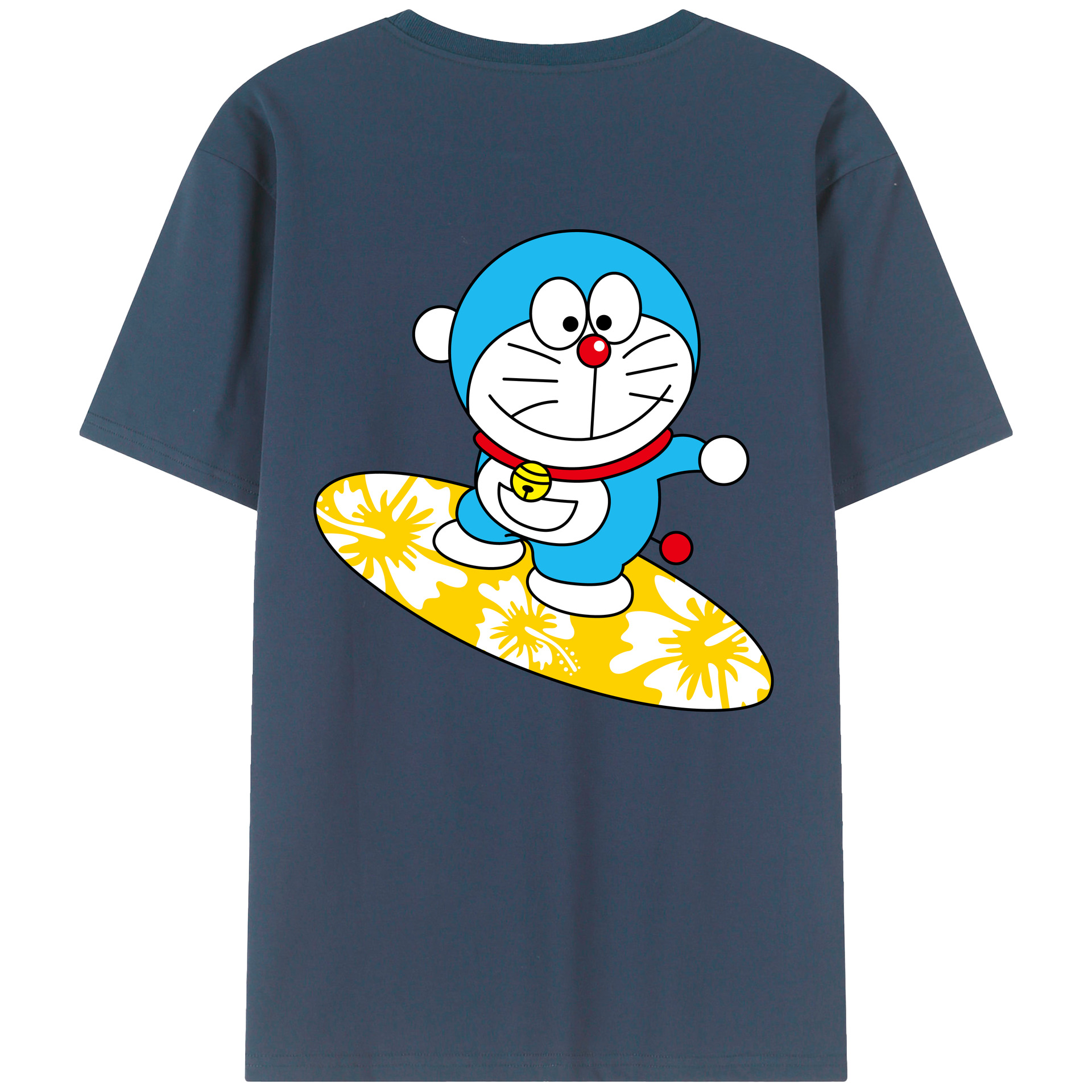 （画像用） ドラえもん Doraemon 綿100％ メンズ半袖Tシャツ（バックプリント） 通気性