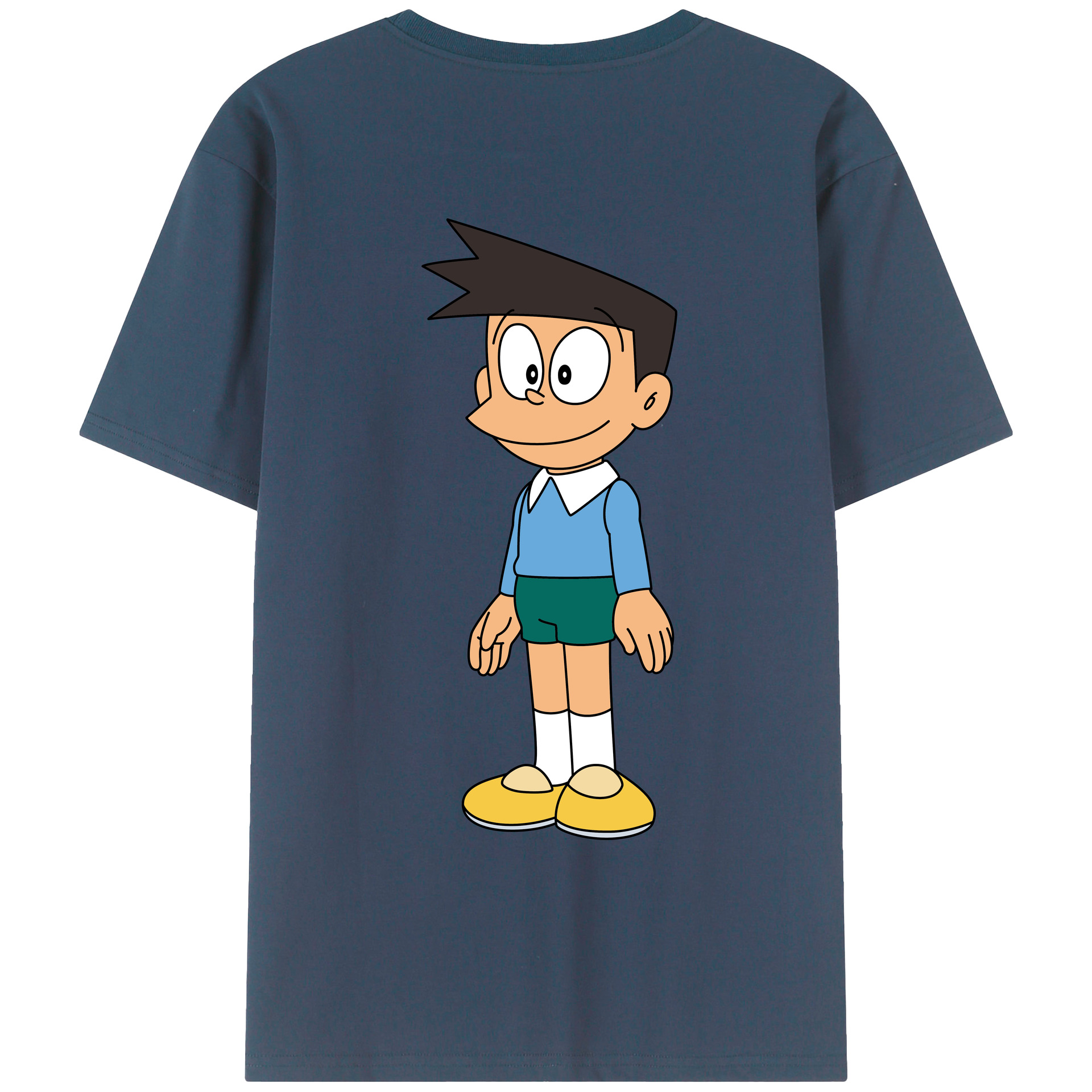 （画像用） ドラえもん 骨川 スネ夫 Doraemon Honekawa Suneo 綿100％ メンズ半袖Tシャツ（バックプリント） 通気性