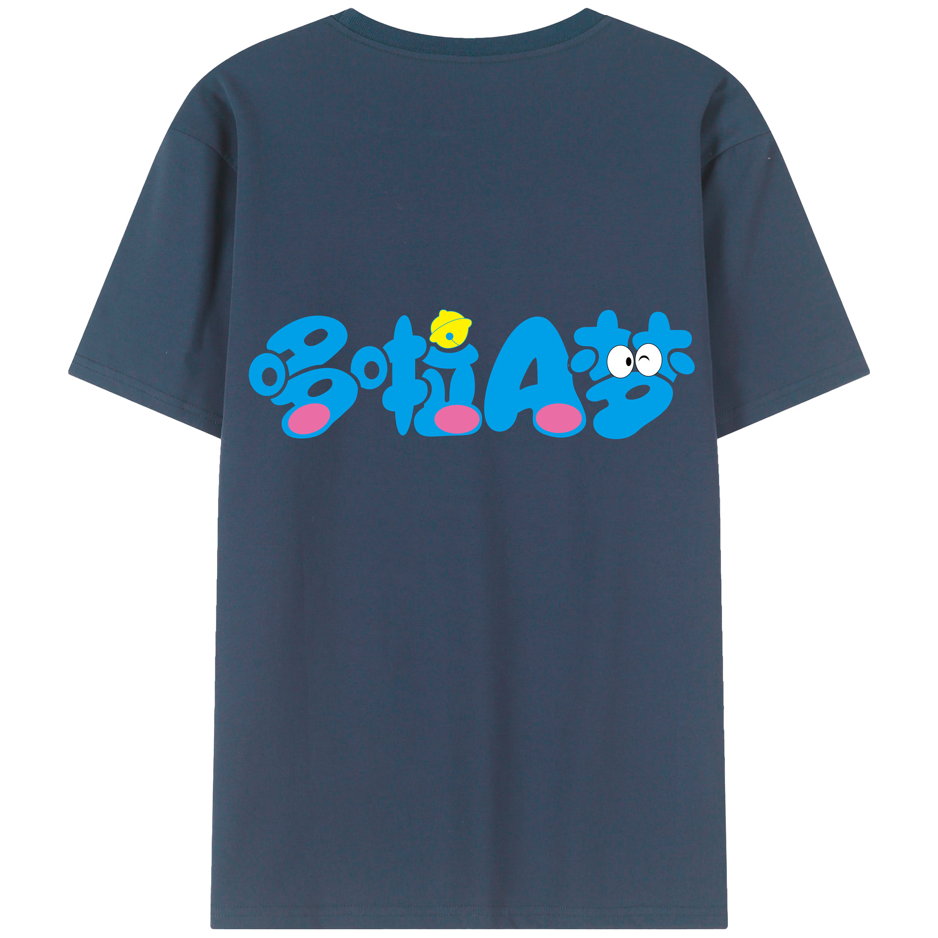 （画像用） ドラえもん Doraemon 綿100％ メンズ半袖Tシャツ（バックプリント） 通気性
