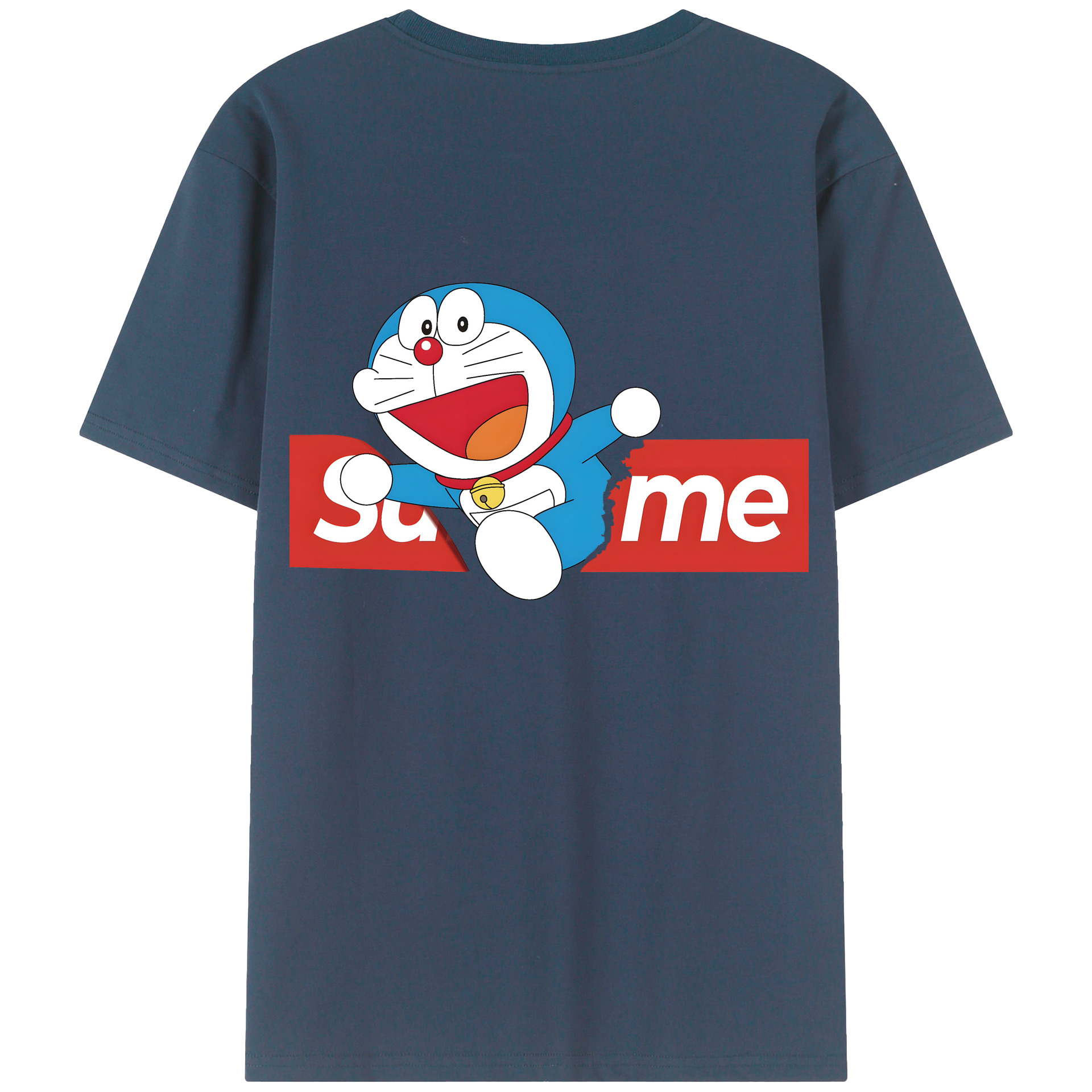 （画像用） ドラえもん Doraemon 綿100％ メンズ半袖Tシャツ（バックプリント） 通気性