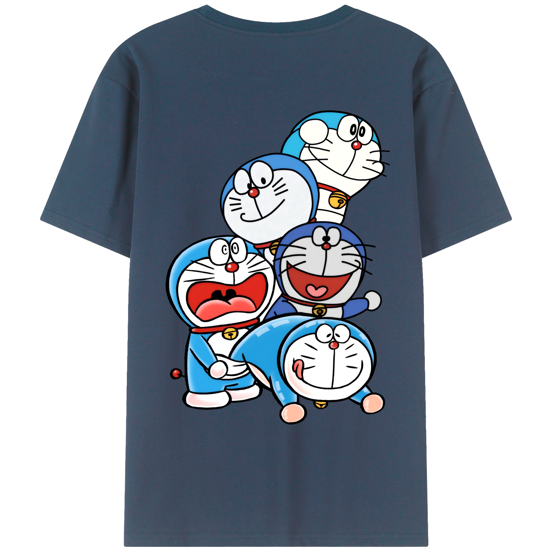 （画像用） ドラえもん Doraemon 綿100％ メンズ半袖Tシャツ（バックプリント） 通気性