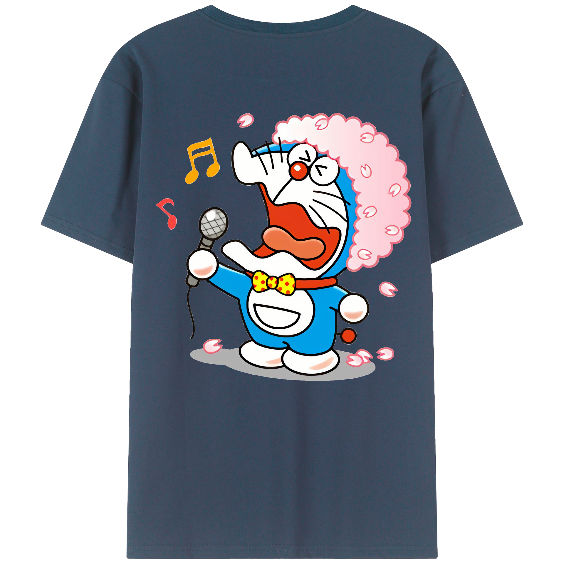 （画像用） ドラえもん Doraemon 綿100％ メンズ半袖Tシャツ（バックプリント） 通気性