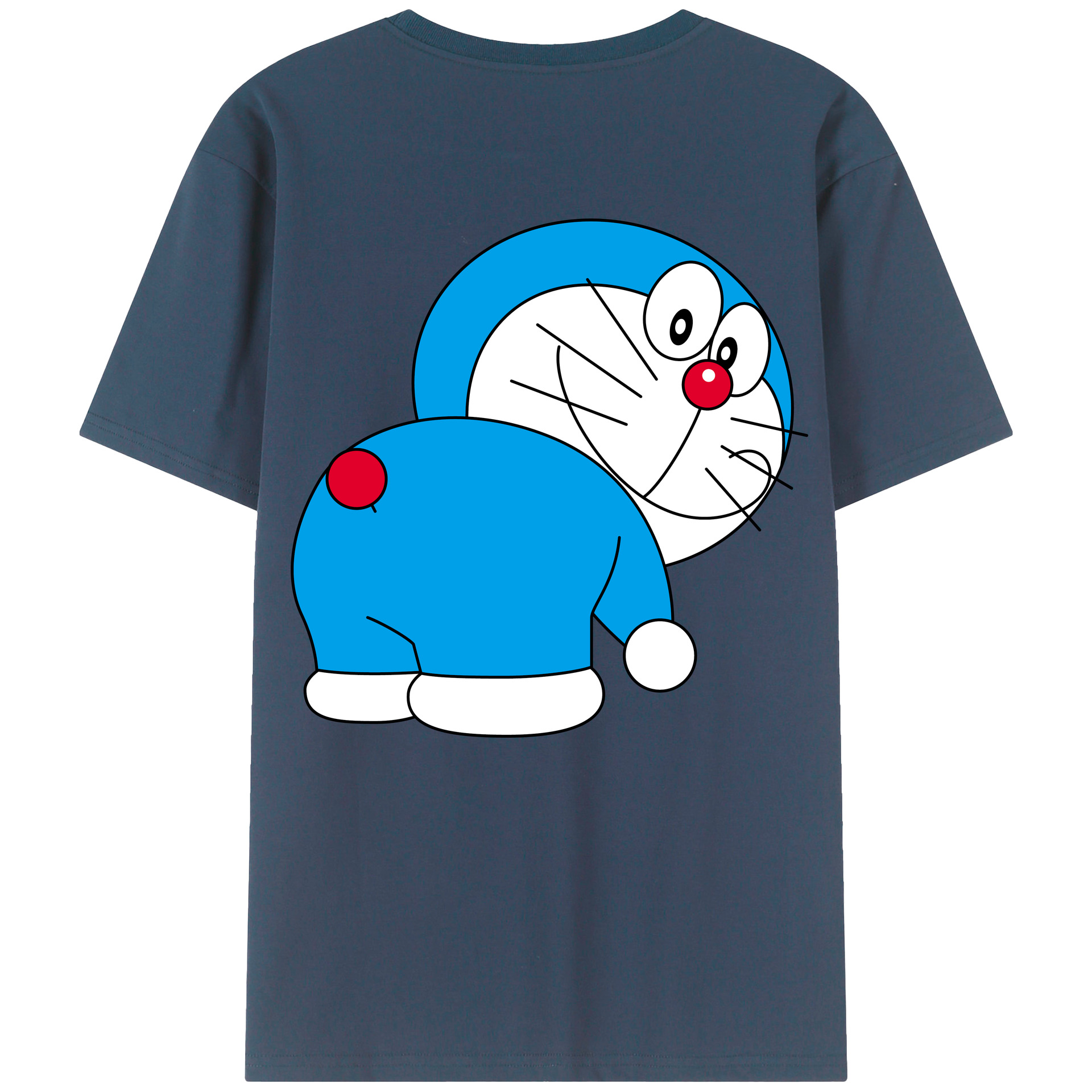 （画像用） ドラえもん Doraemon 綿100％ メンズ半袖Tシャツ（バックプリント） 通気性