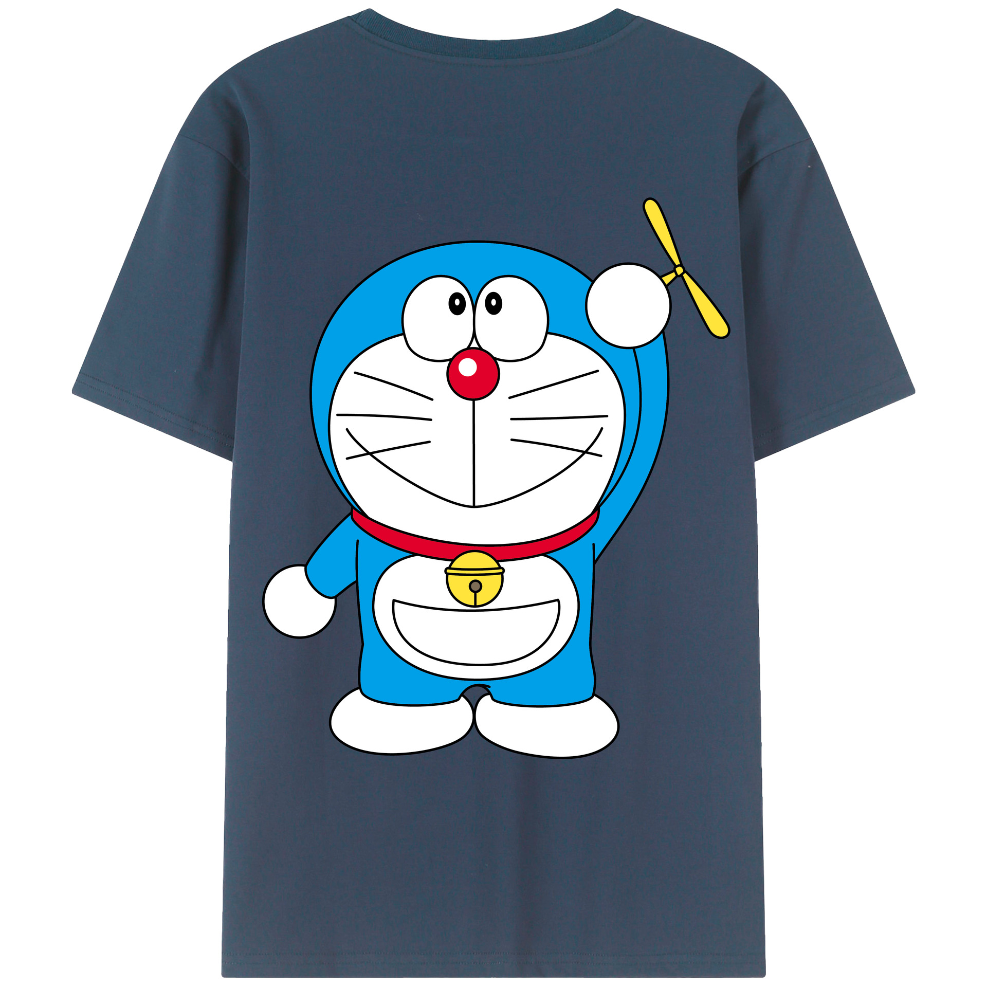（画像用） ドラえもん Doraemon 綿100％ メンズ半袖Tシャツ（バックプリント） 通気性