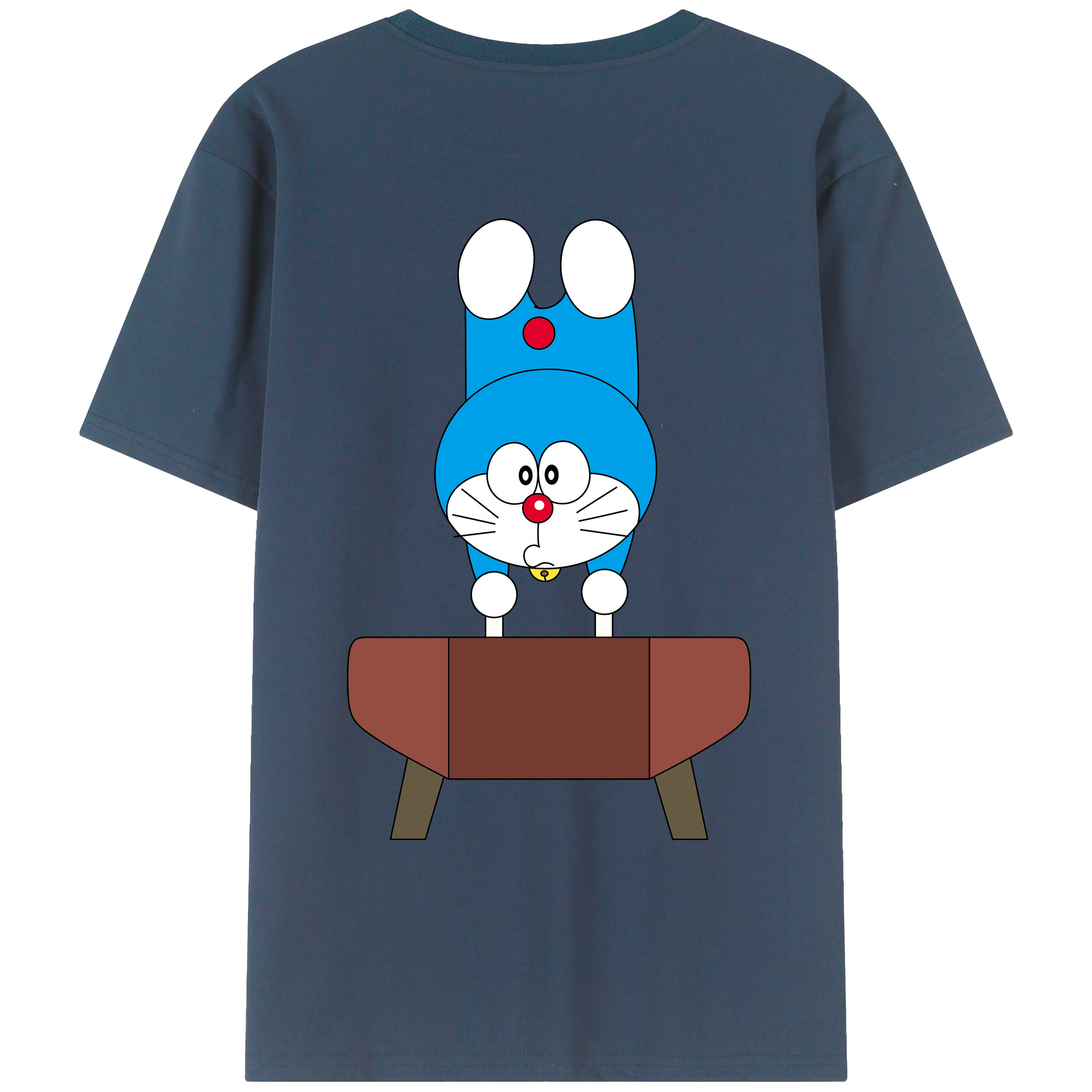 （画像用） ドラえもん Doraemon 綿100％ メンズ半袖Tシャツ（バックプリント） 通気性