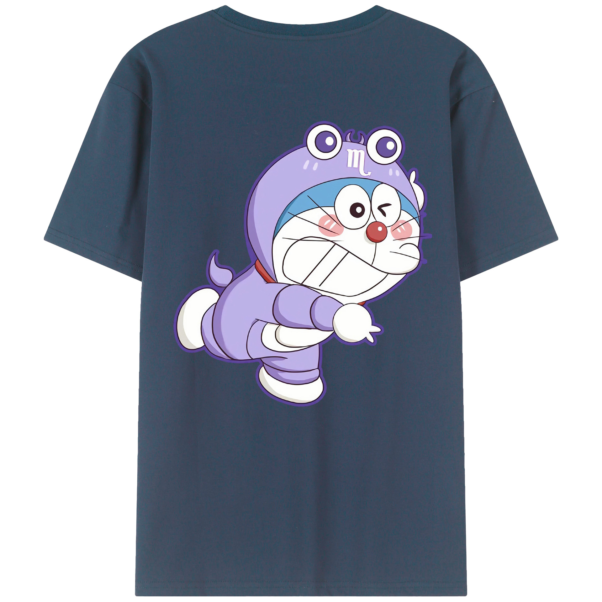 （画像用） ドラえもん Doraemon 綿100％ メンズ半袖Tシャツ（バックプリント） 通気性