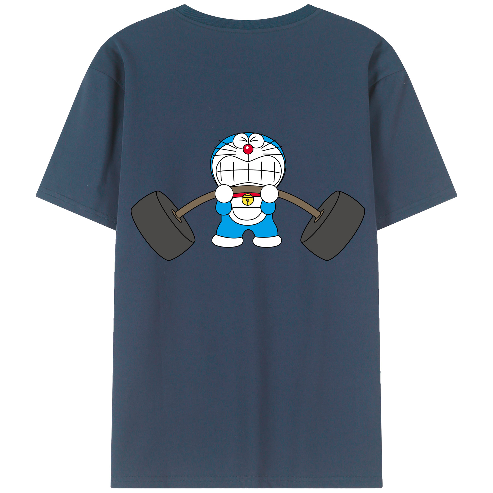 （画像用） ドラえもん Doraemon 綿100％ メンズ半袖Tシャツ（バックプリント） 通気性