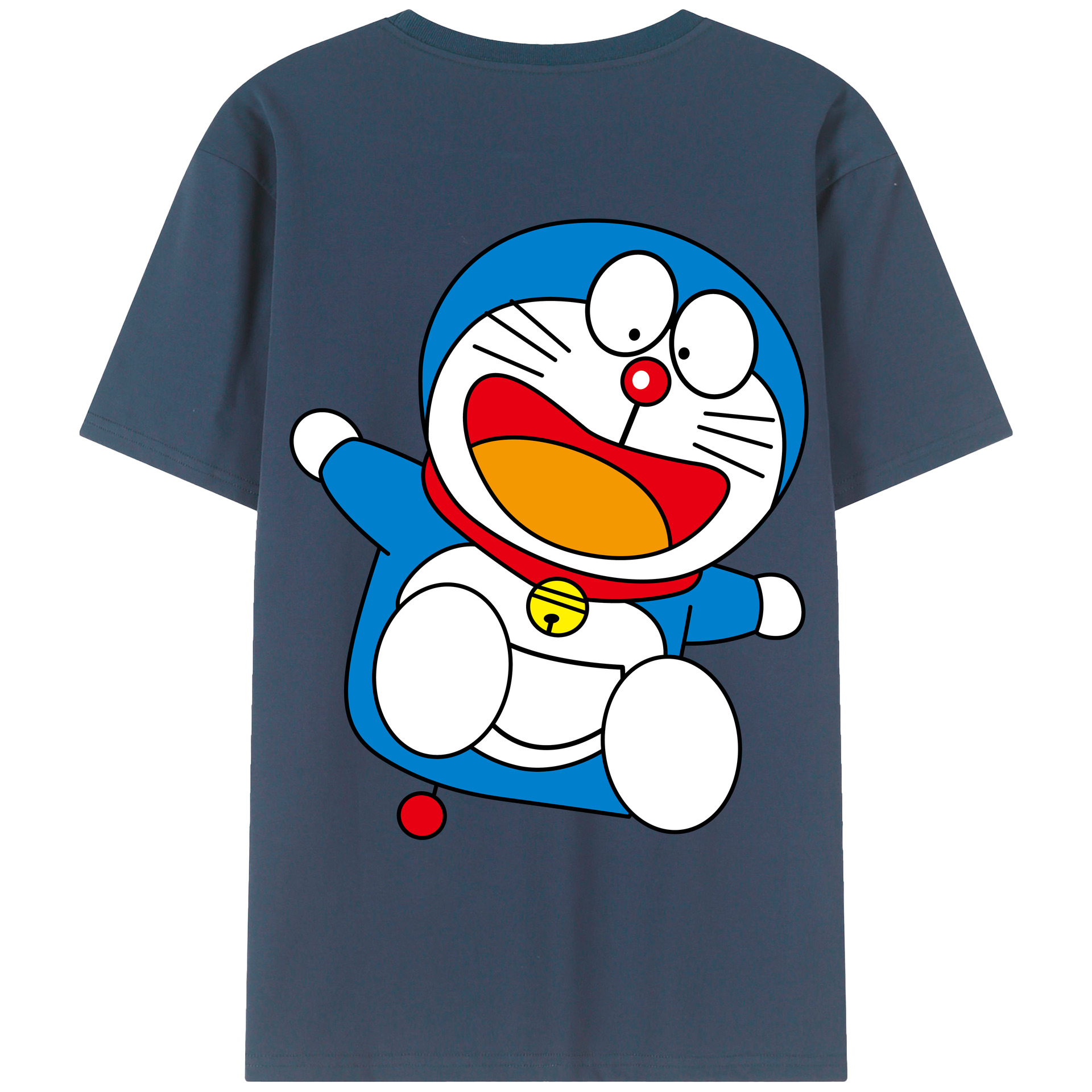 （画像用） ドラえもん Doraemon 綿100％ メンズ半袖Tシャツ（バックプリント） 通気性