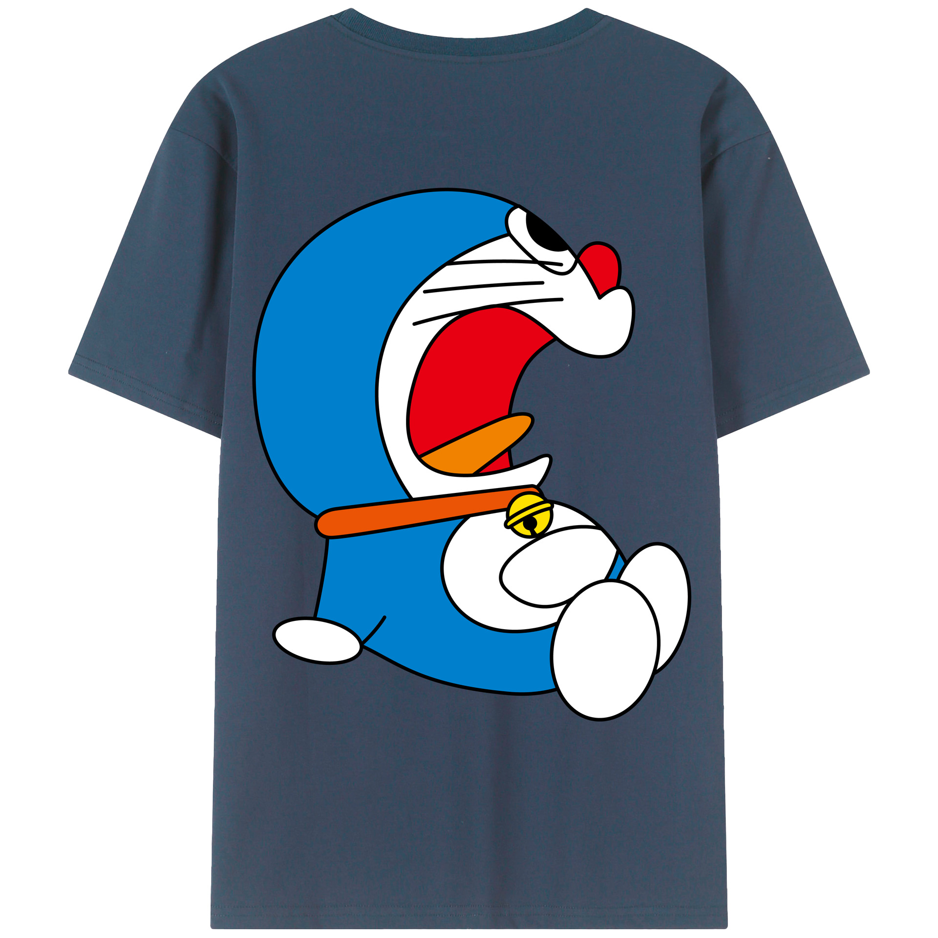 （画像用） ドラえもん Doraemon 綿100％ メンズ半袖Tシャツ（バックプリント） 通気性