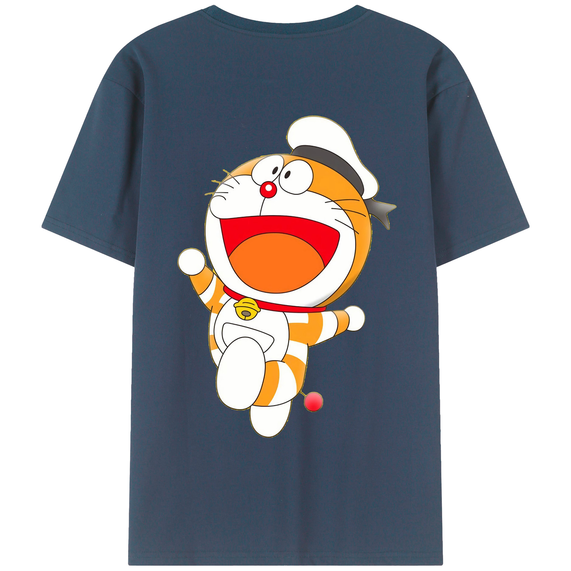 （画像用） ドラえもん Doraemon 綿100％ メンズ半袖Tシャツ（バックプリント） 通気性