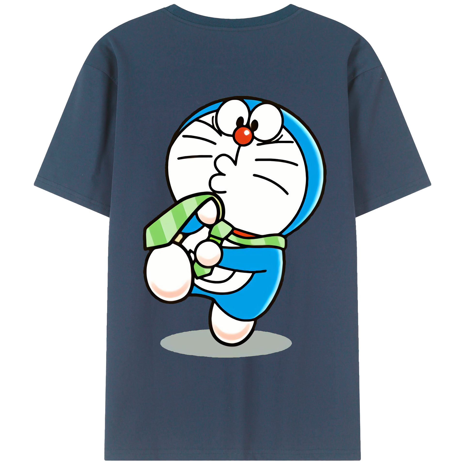 （画像用） ドラえもん Doraemon 綿100％ メンズ半袖Tシャツ（バックプリント） 通気性