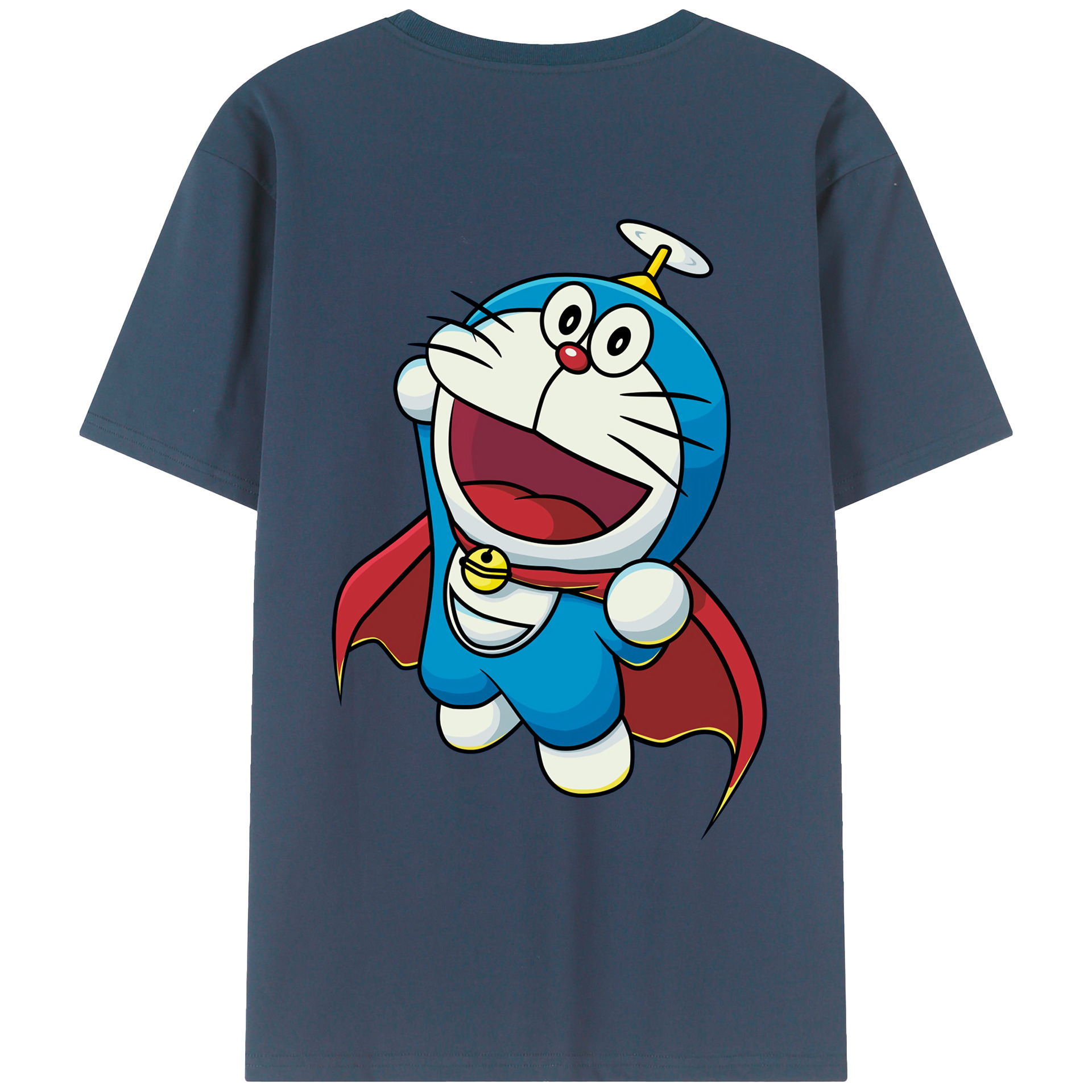 （画像用） ドラえもん Doraemon 綿100％ メンズ半袖Tシャツ（バックプリント） 通気性