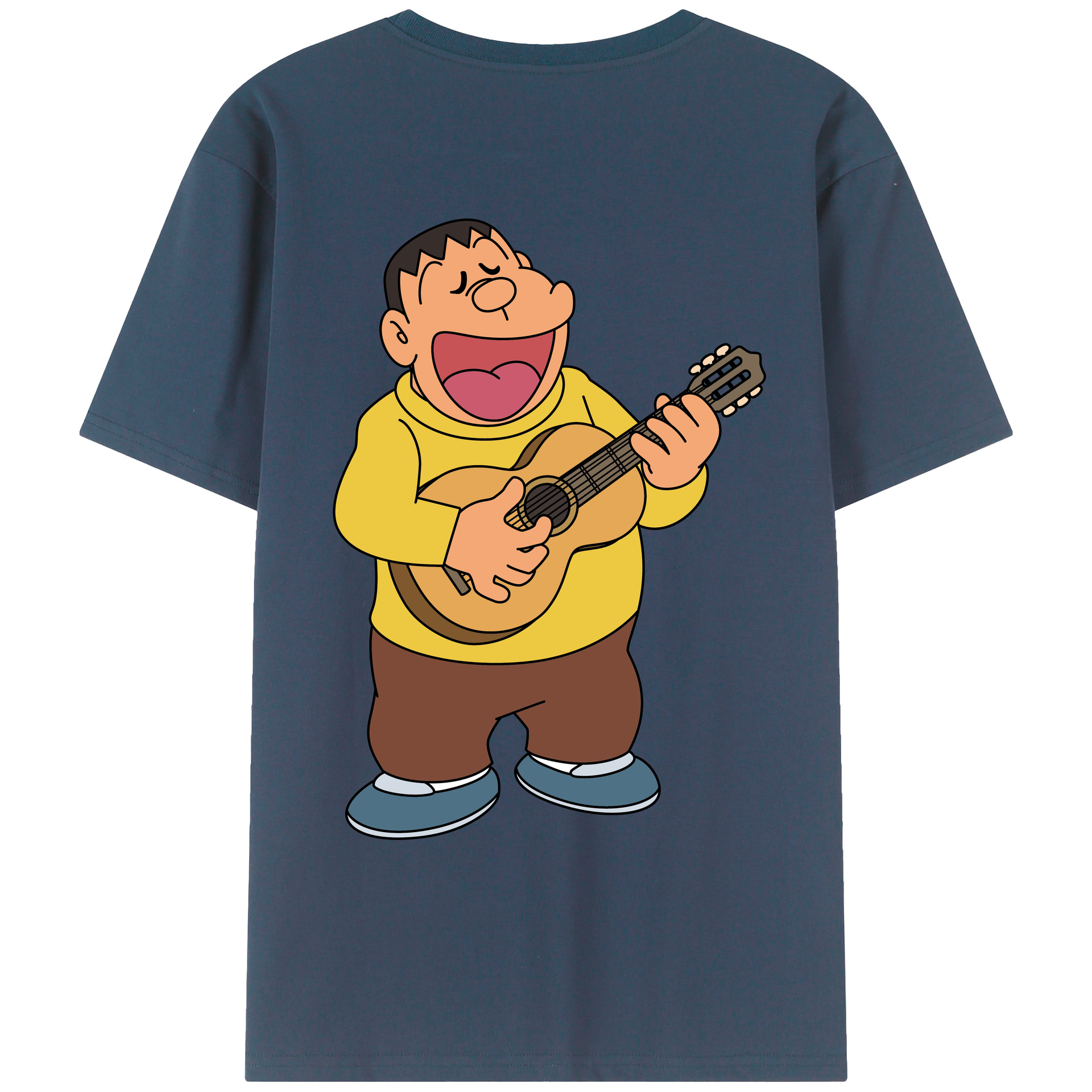 （画像用） ドラえもん 剛田武 Doraemon Gouta Takeshi 綿100％ メンズ半袖Tシャツ（バックプリント） 通気性