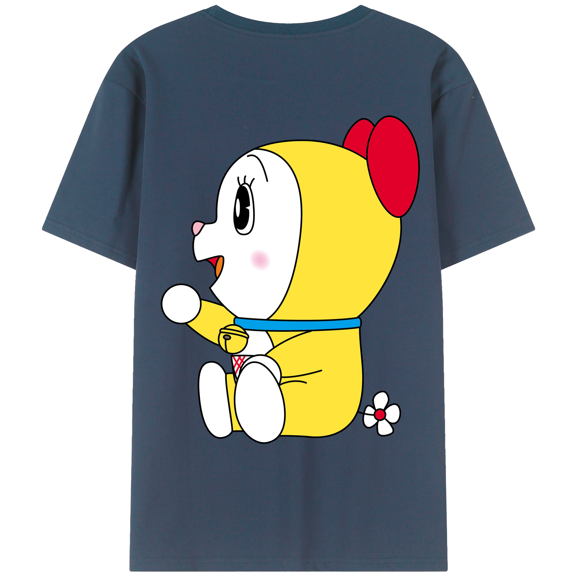 （画像用） ドラえもん ドラミ Doraemon Dorami 綿100％ メンズ半袖Tシャツ（バックプリント） 通気性