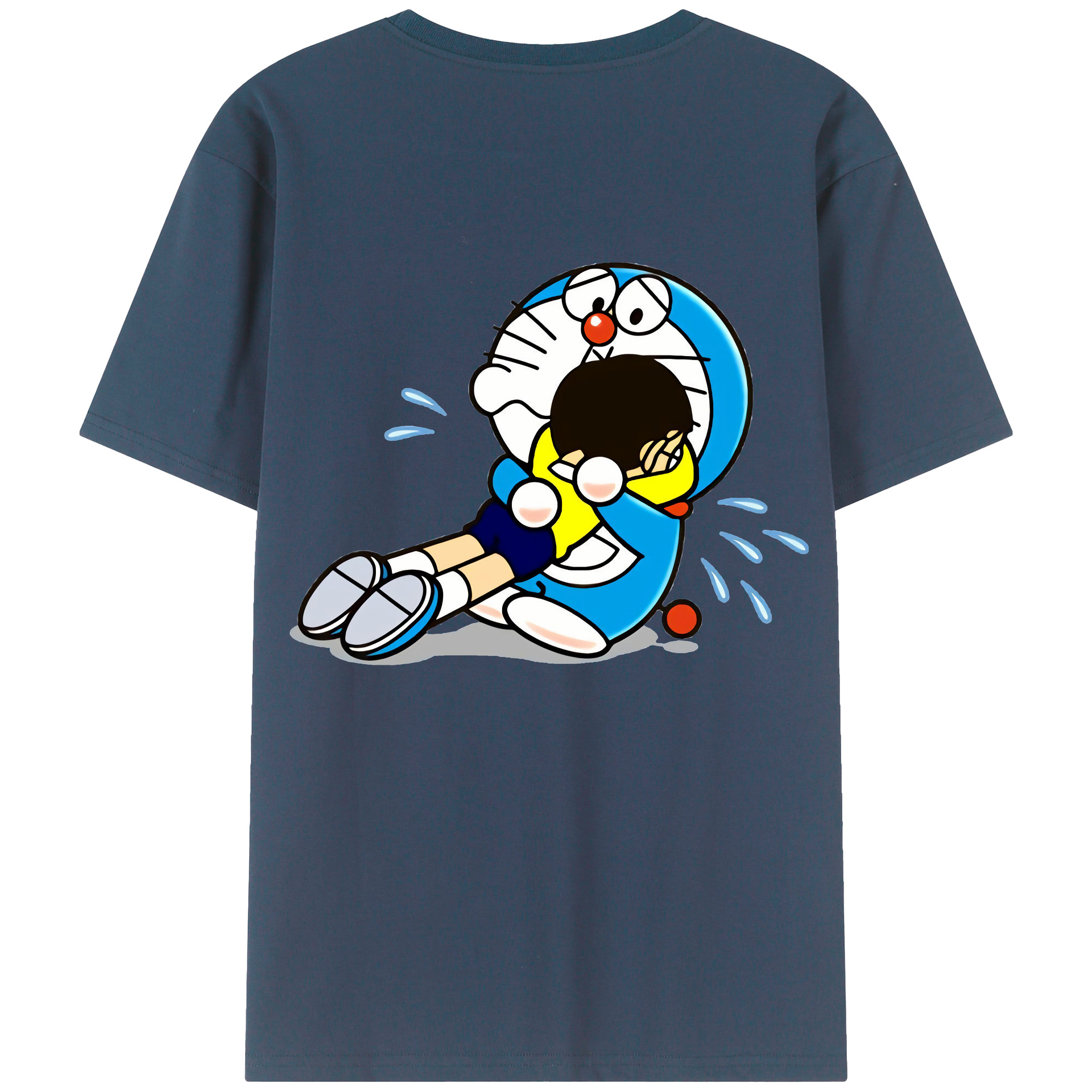 （画像用） ドラえもん Doraemon 綿100％ メンズ半袖Tシャツ（バックプリント） 通気性