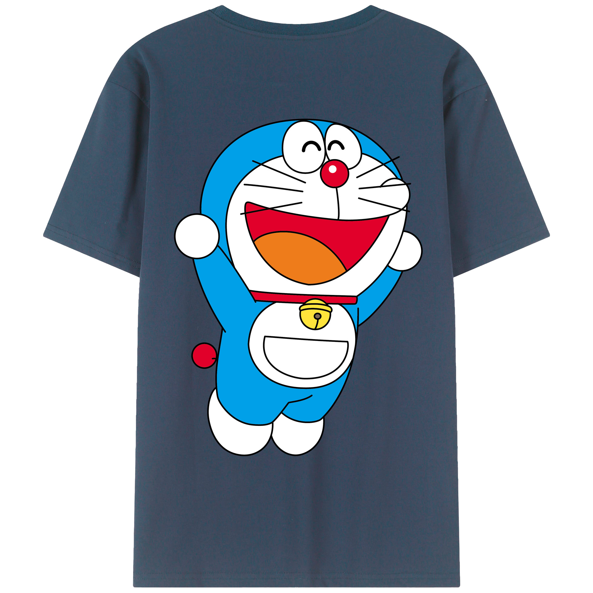 （画像用） ドラえもん Doraemon 綿100％ メンズ半袖Tシャツ（バックプリント） 通気性