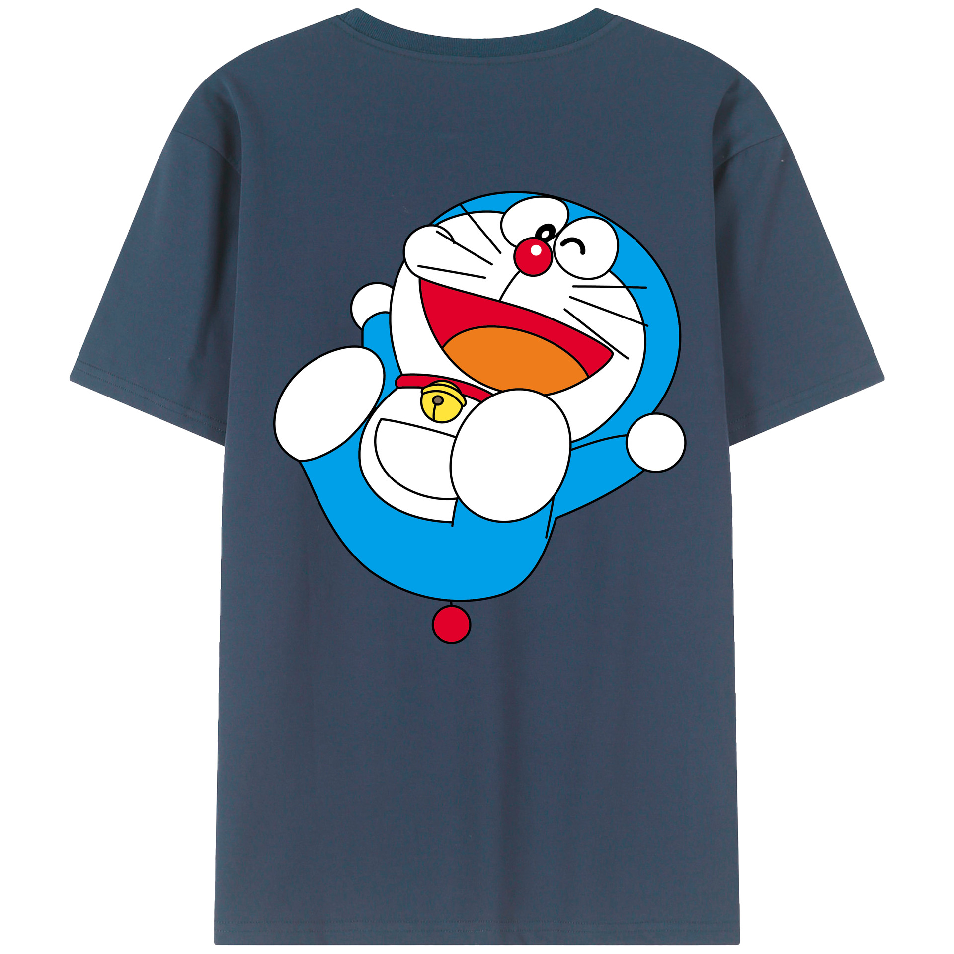 （画像用） ドラえもん Doraemon 綿100％ メンズ半袖Tシャツ（バックプリント） 通気性