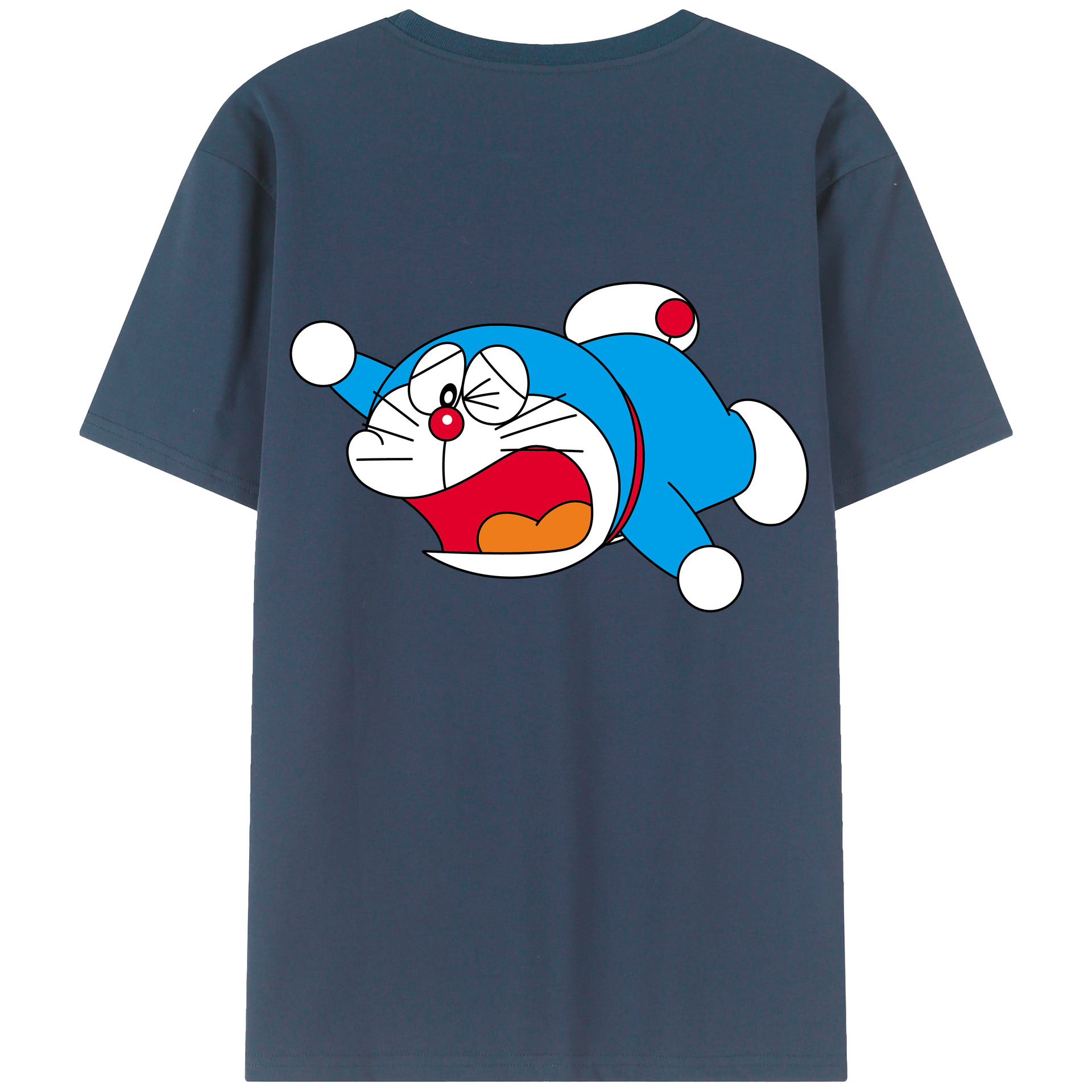 （画像用） ドラえもん Doraemon 綿100％ メンズ半袖Tシャツ（バックプリント） 通気性