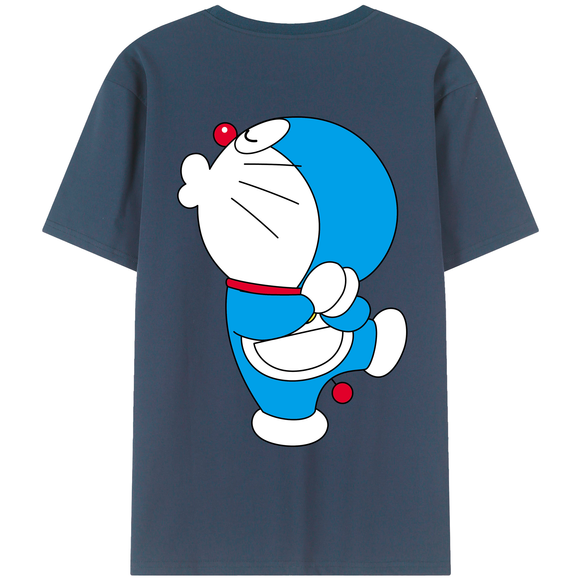 （画像用） ドラえもん Doraemon 綿100％ メンズ半袖Tシャツ（バックプリント） 通気性