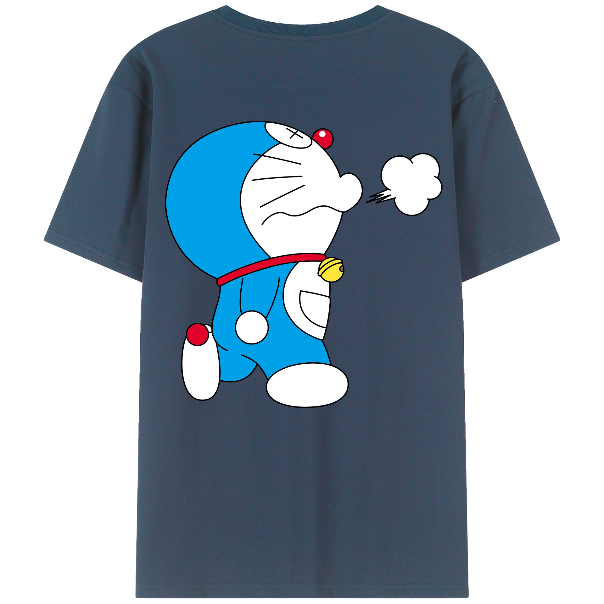 （画像用） ドラえもん Doraemon 綿100％ メンズ半袖Tシャツ（バックプリント） 通気性