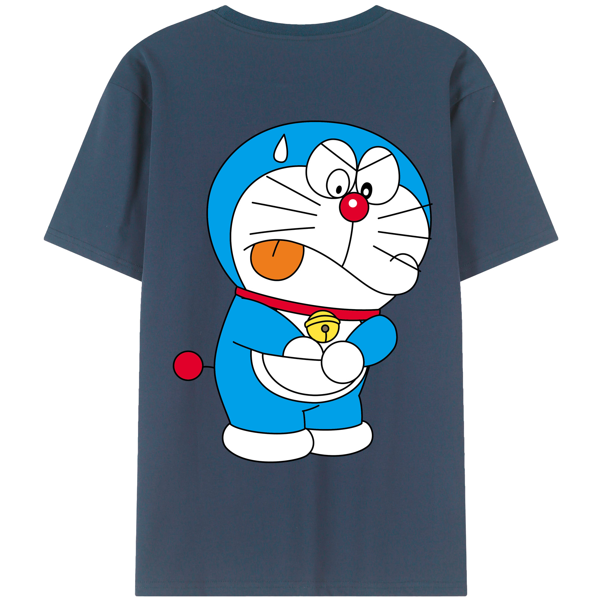 （画像用） ドラえもん Doraemon 綿100％ メンズ半袖Tシャツ（バックプリント） 通気性