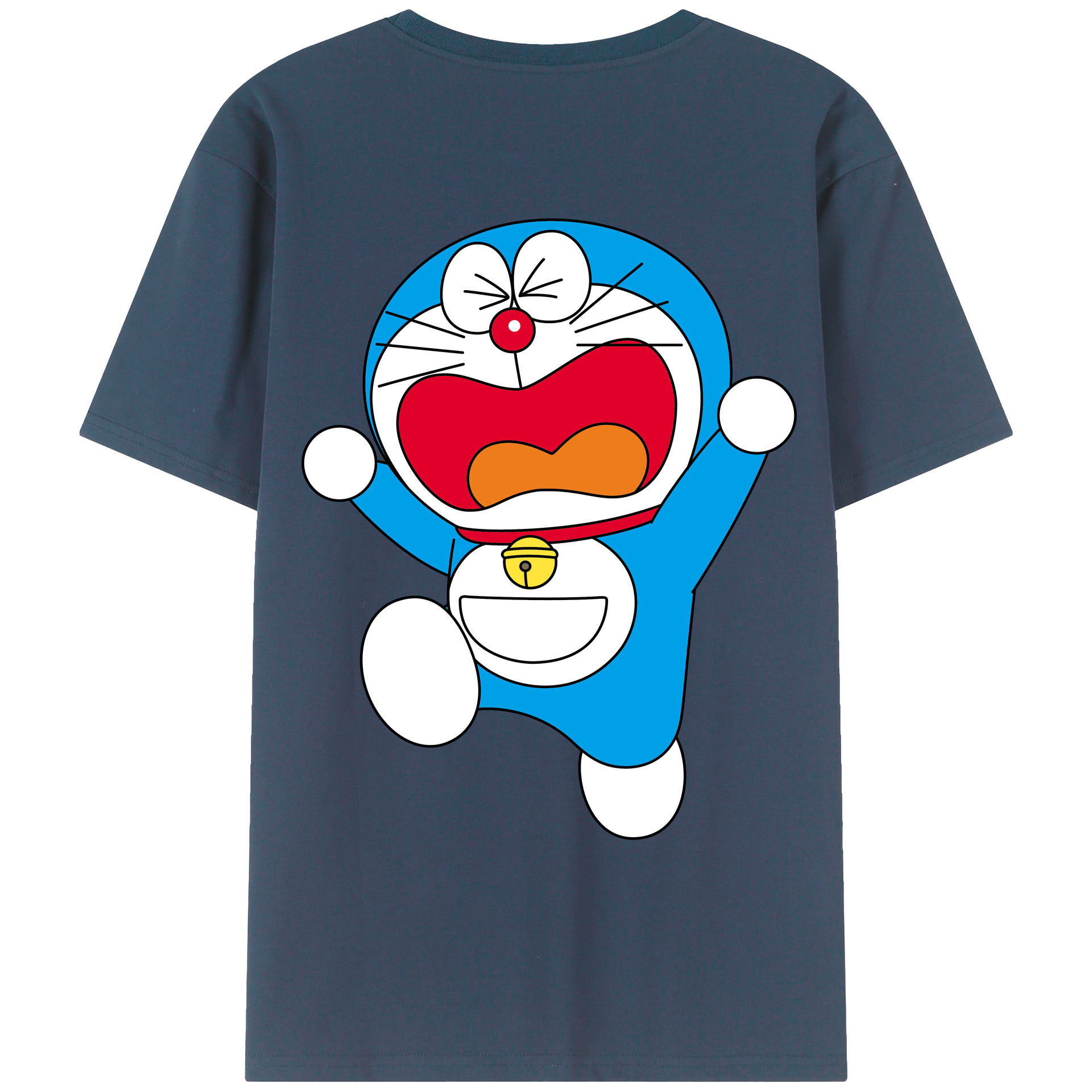 （画像用） ドラえもん Doraemon 綿100％ メンズ半袖Tシャツ（バックプリント） 通気性