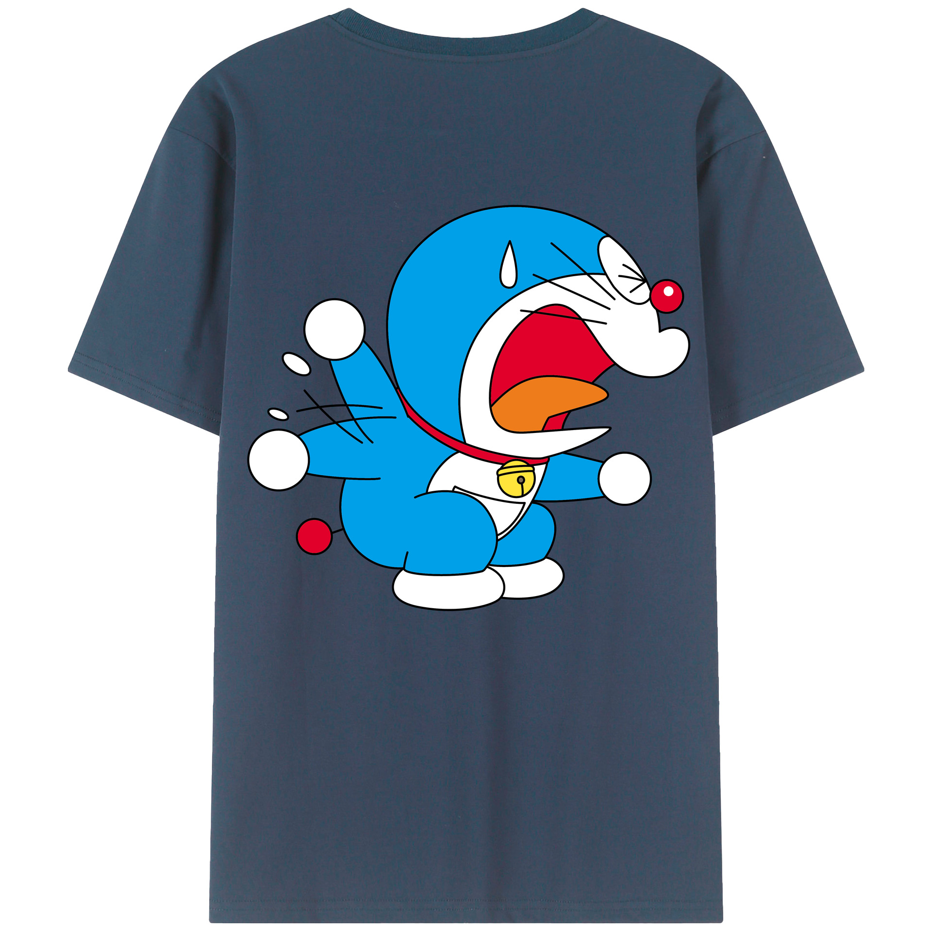 （画像用） ドラえもん Doraemon 綿100％ メンズ半袖Tシャツ（バックプリント） 通気性