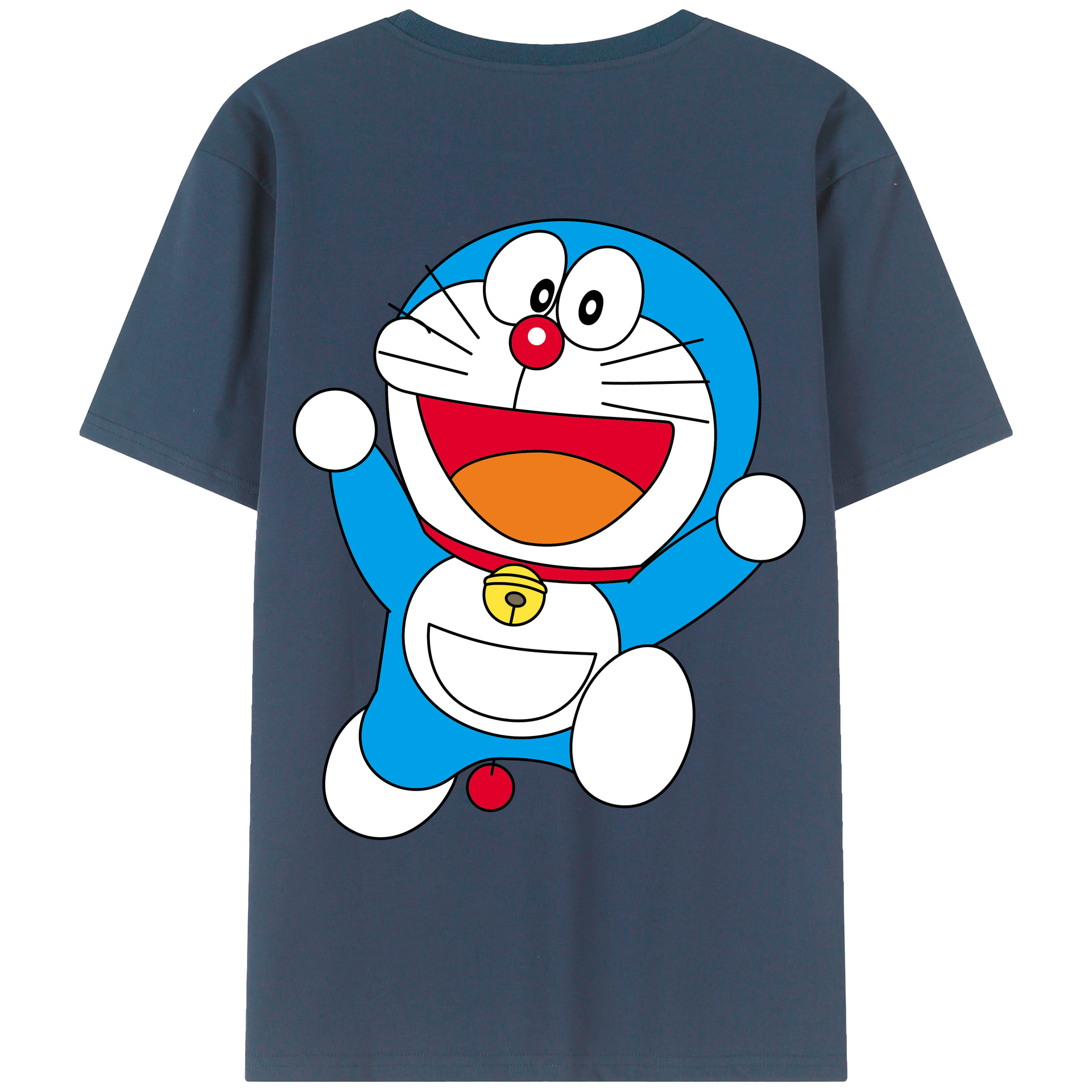 （画像用） ドラえもん Doraemon 綿100％ メンズ半袖Tシャツ（バックプリント） 通気性