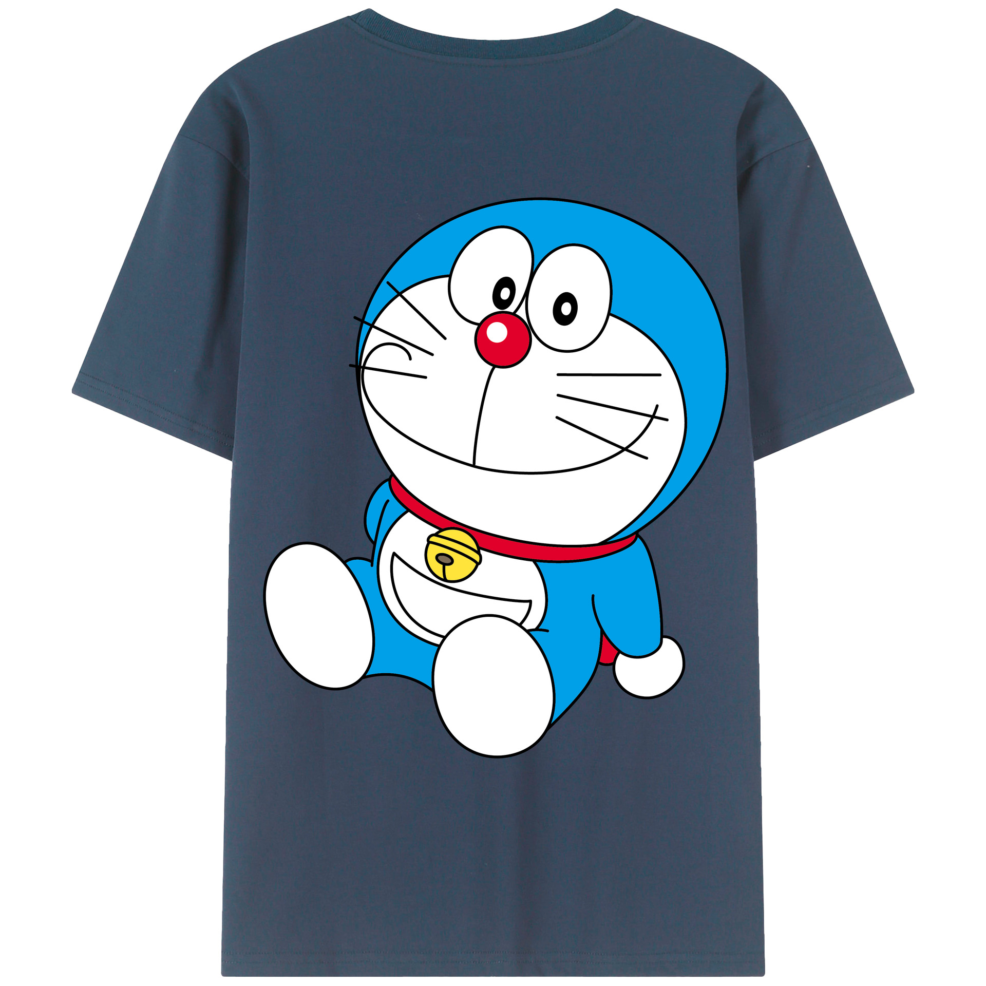 （画像用） ドラえもん Doraemon 綿100％ メンズ半袖Tシャツ（バックプリント） 通気性