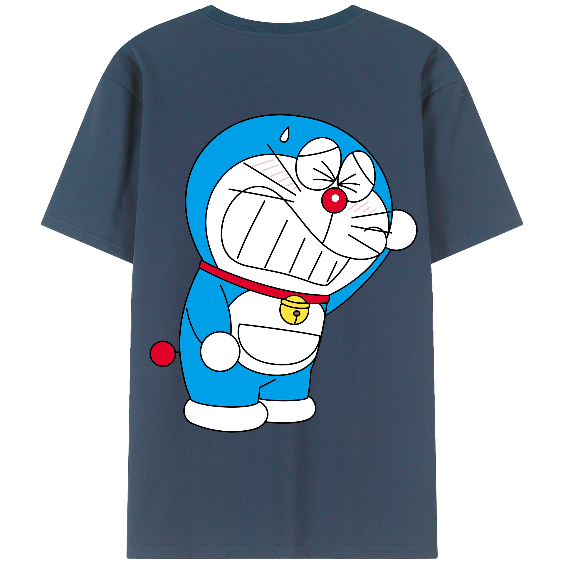 （画像用） ドラえもん Doraemon 綿100％ メンズ半袖Tシャツ（バックプリント） 通気性