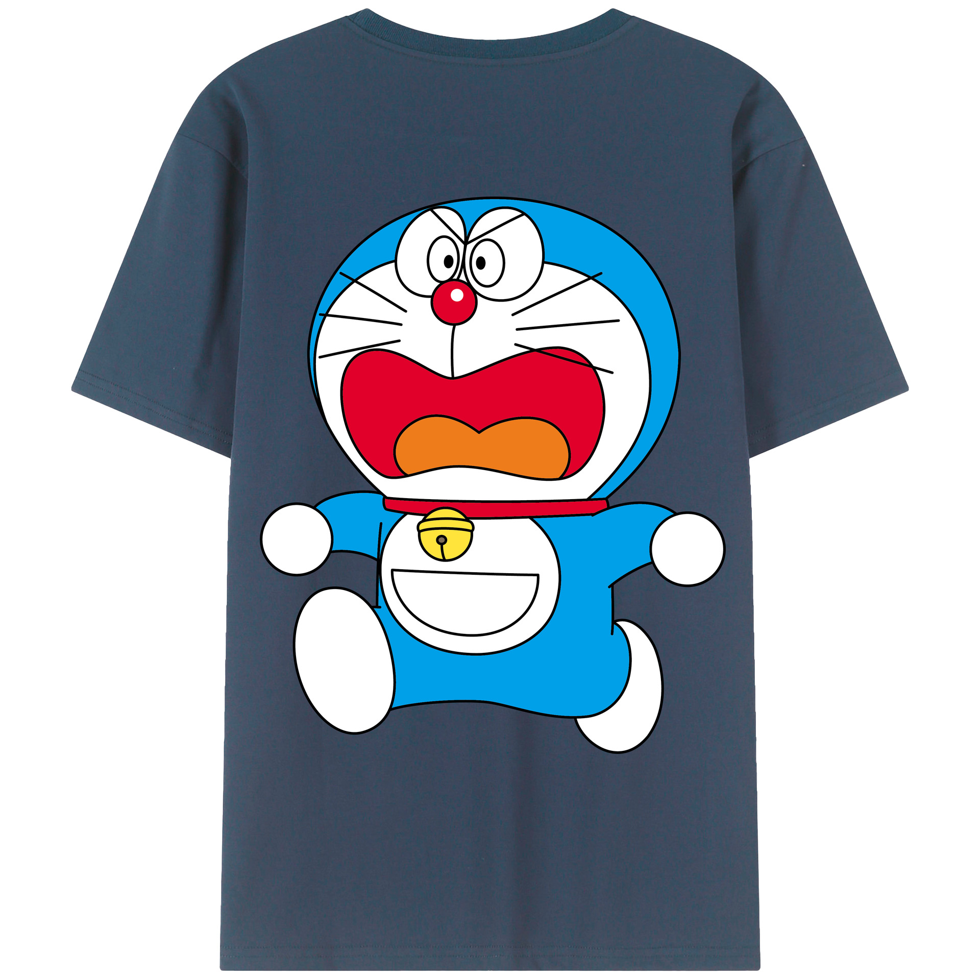 （画像用） ドラえもん Doraemon 綿100％ メンズ半袖Tシャツ（バックプリント） 通気性