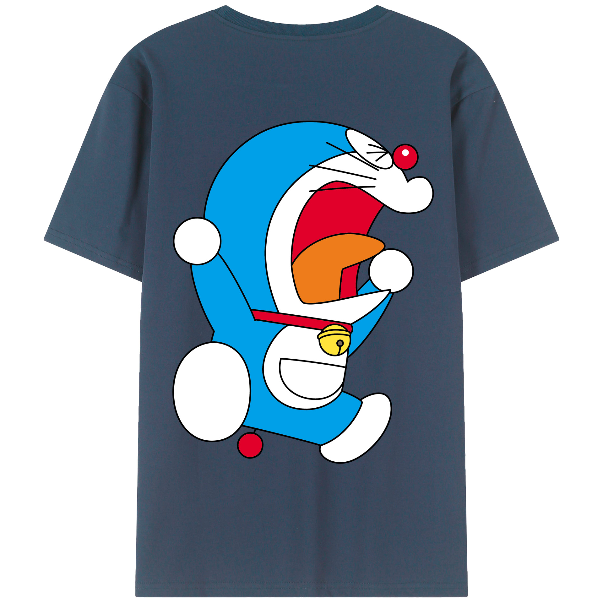 （画像用） ドラえもん Doraemon 綿100％ メンズ半袖Tシャツ（バックプリント） 通気性
