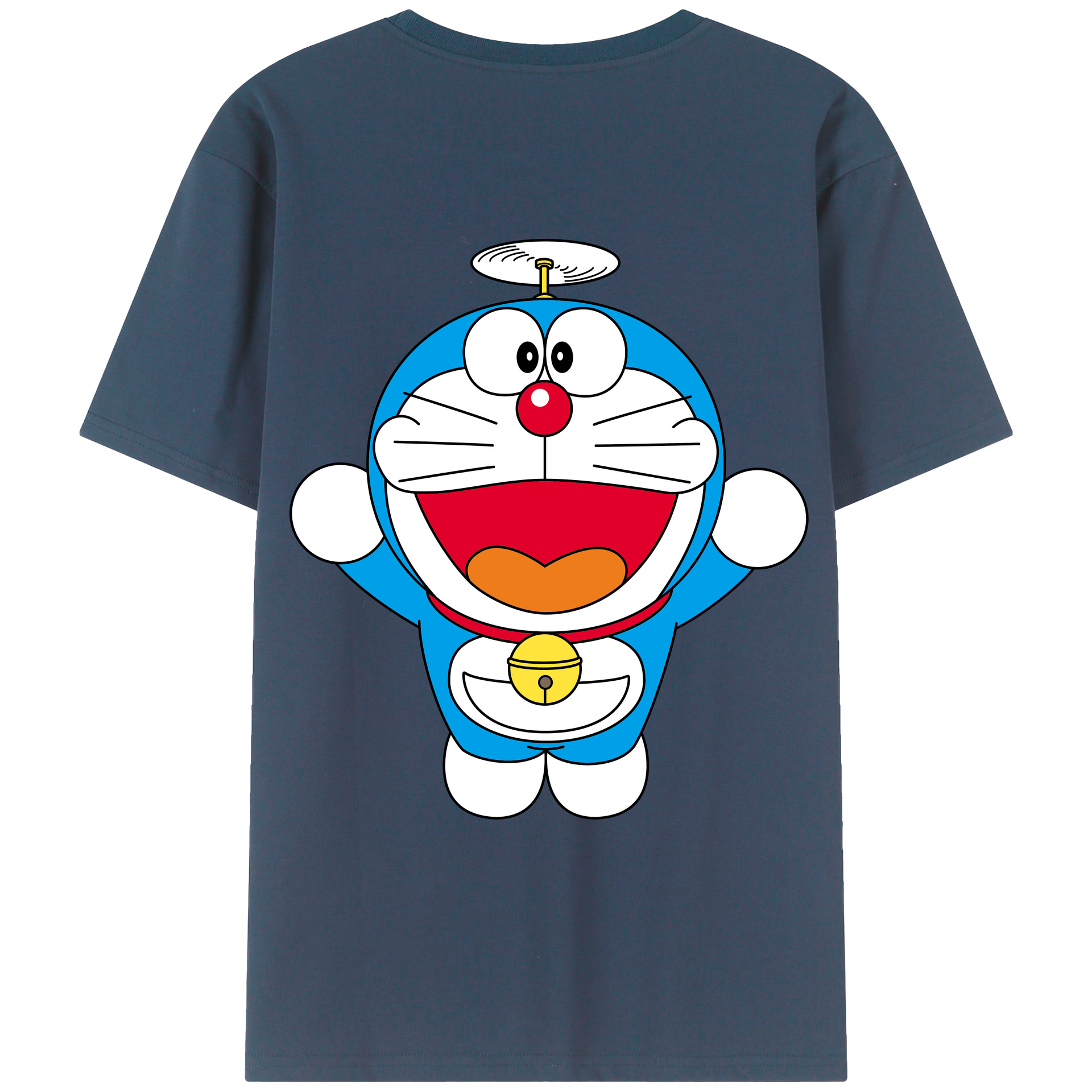（画像用） ドラえもん Doraemon 綿100％ メンズ半袖Tシャツ（バックプリント） 通気性