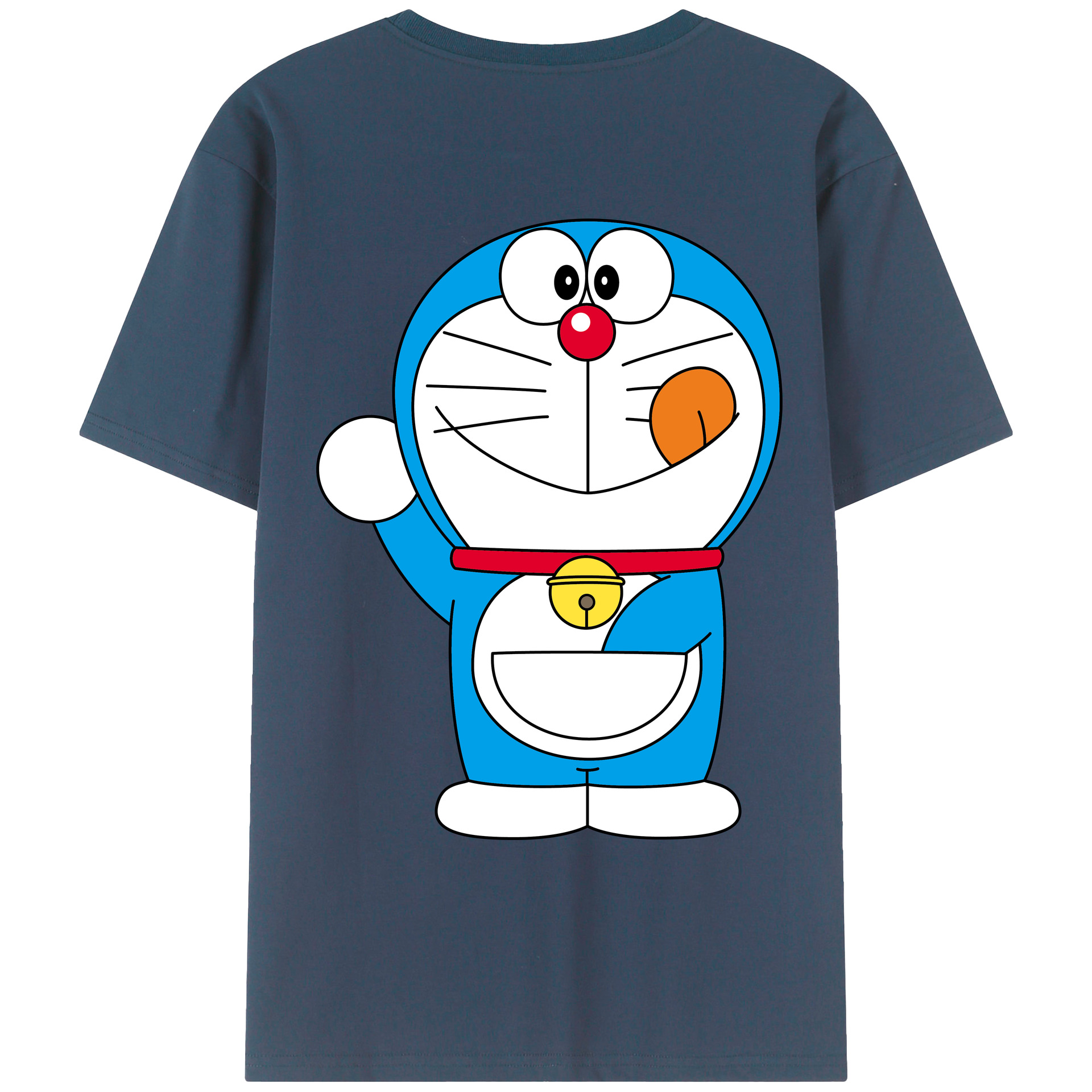 （画像用） ドラえもん Doraemon 綿100％ メンズ半袖Tシャツ（バックプリント） 通気性