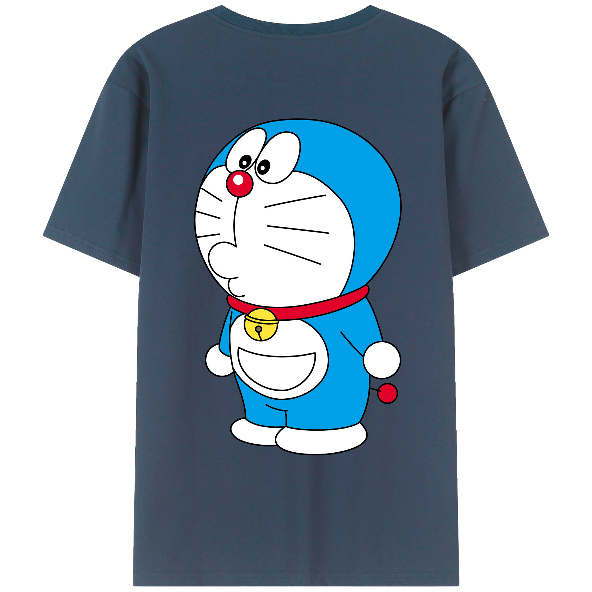 （画像用） ドラえもん Doraemon 綿100％ メンズ半袖Tシャツ（バックプリント） 通気性