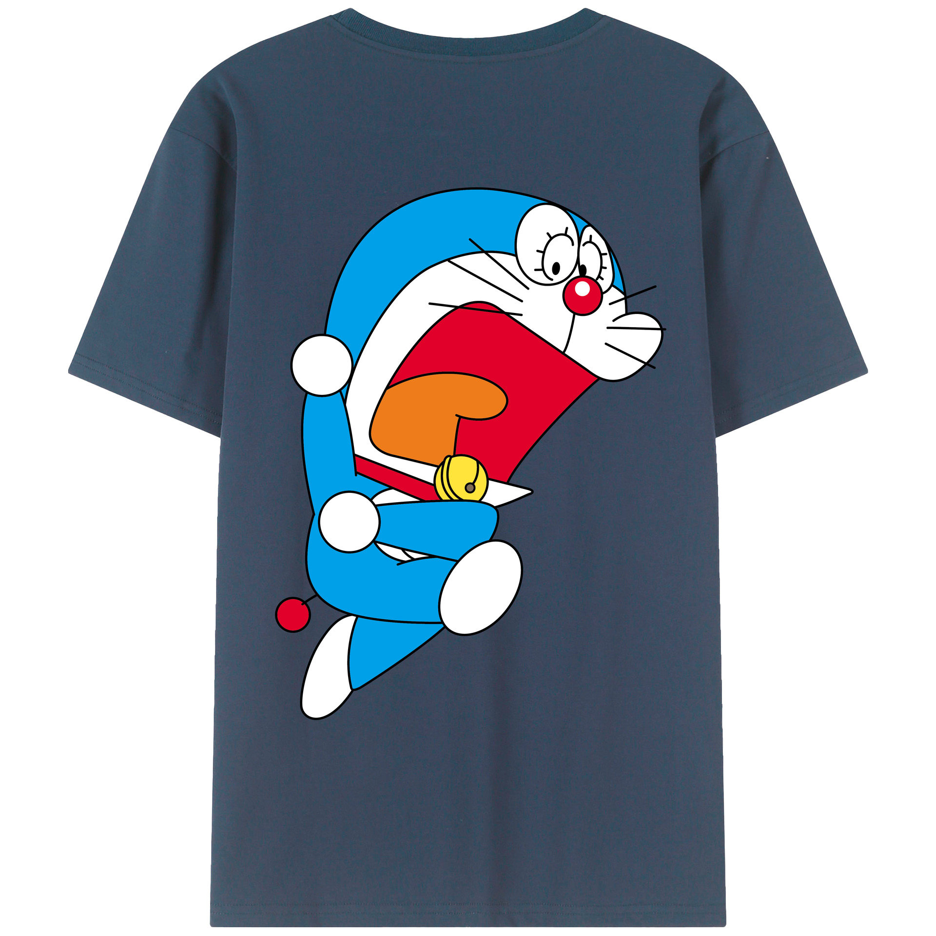 （画像用） ドラえもん Doraemon 綿100％ メンズ半袖Tシャツ（バックプリント） 通気性