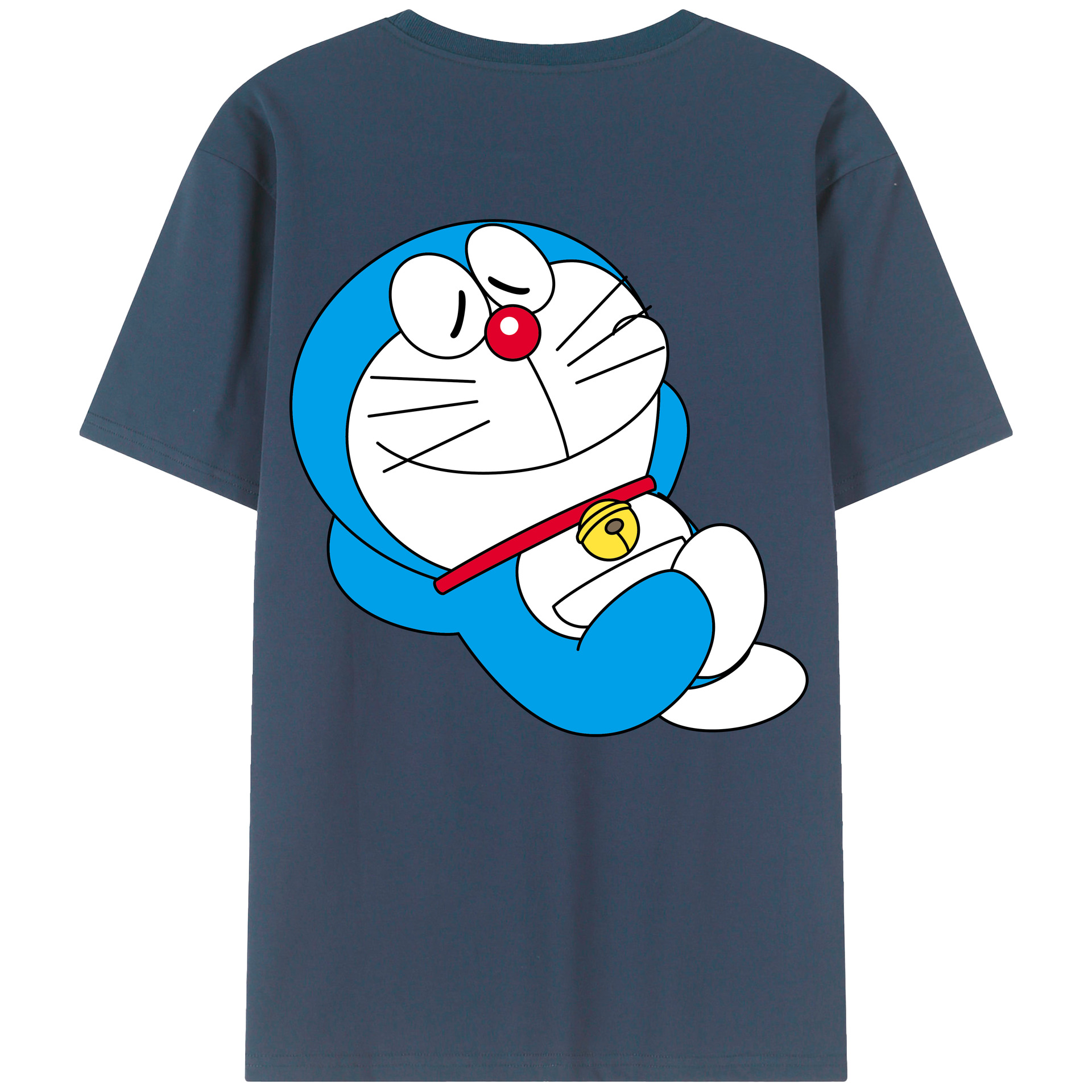 （画像用） ドラえもん Doraemon 綿100％ メンズ半袖Tシャツ（バックプリント） 通気性