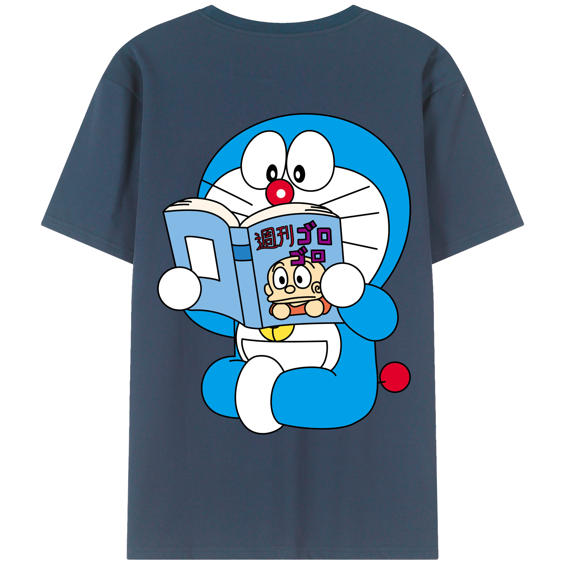 （画像用） ドラえもん Doraemon 綿100％ メンズ半袖Tシャツ（バックプリント） 通気性