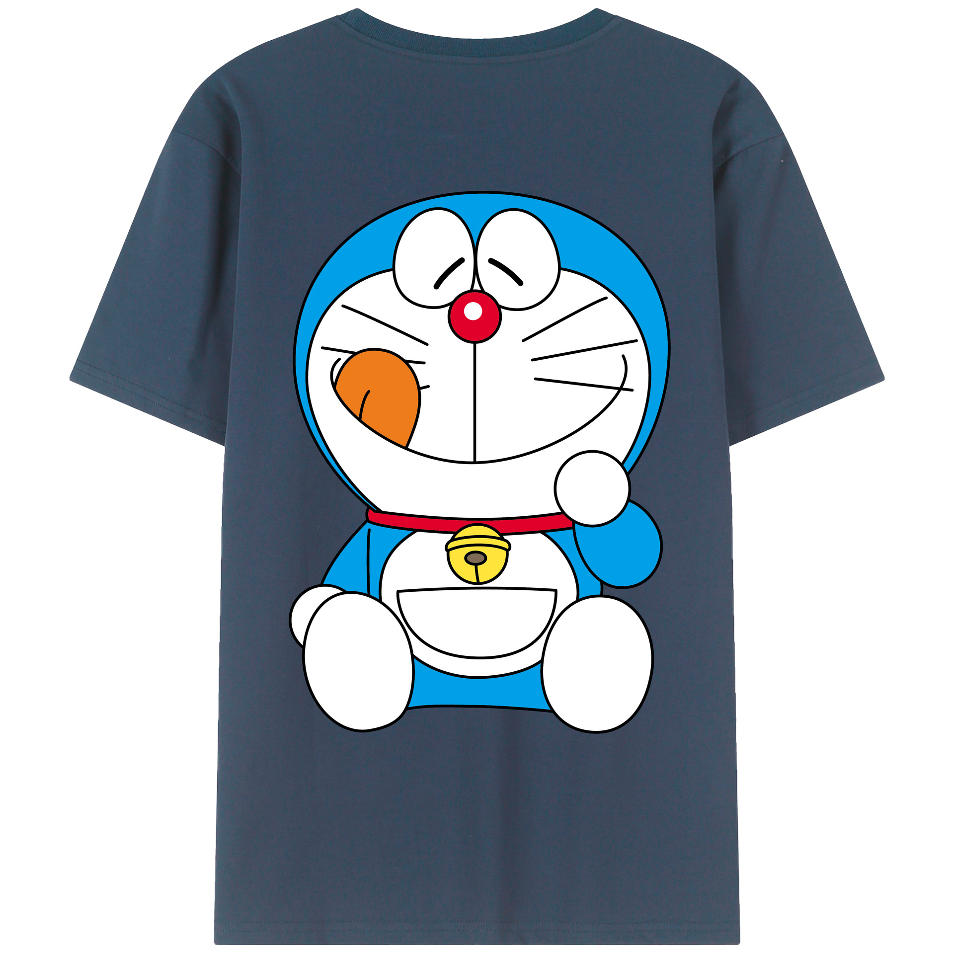 （画像用） ドラえもん Doraemon 綿100％ メンズ半袖Tシャツ（バックプリント） 通気性