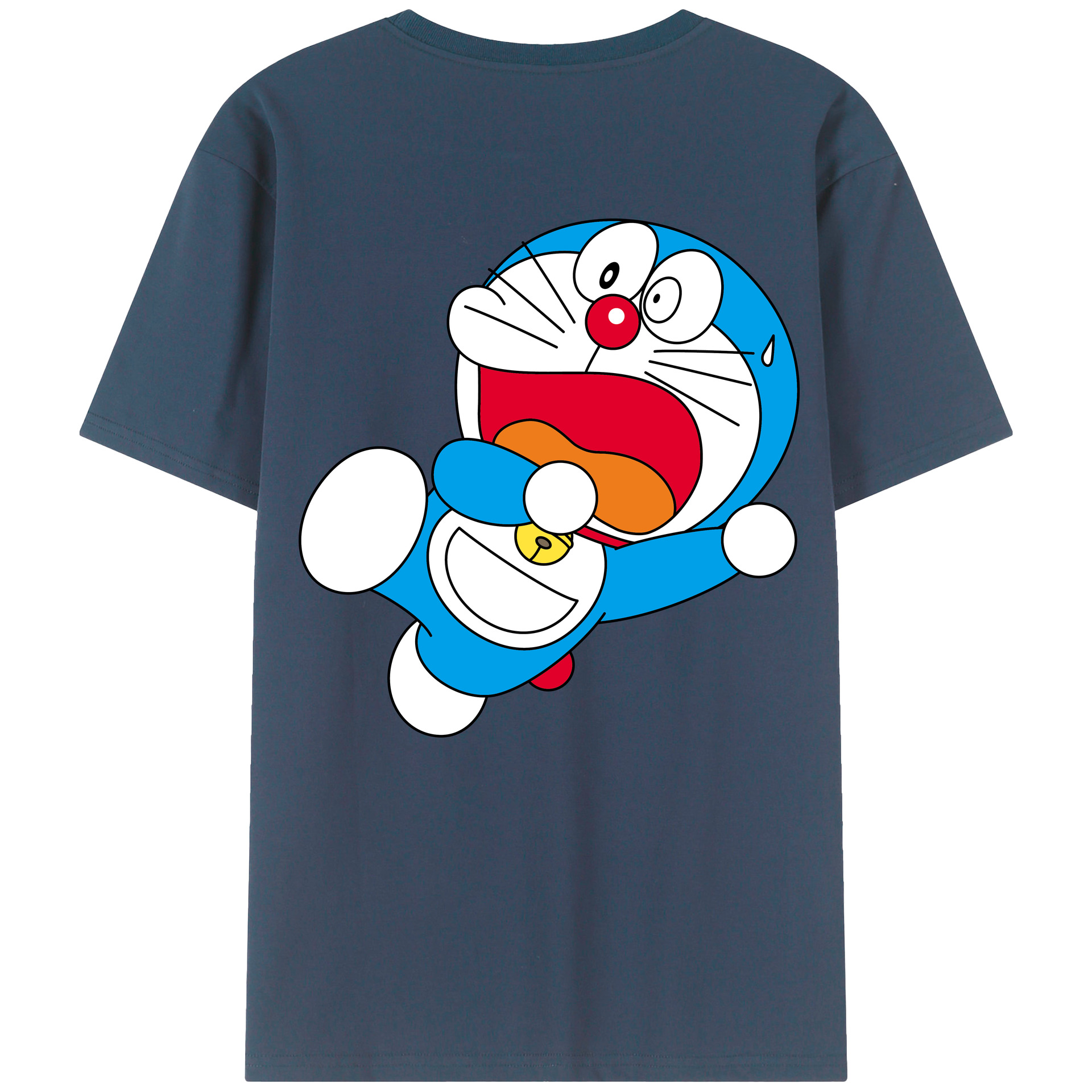 （画像用） ドラえもん Doraemon 綿100％ メンズ半袖Tシャツ（バックプリント） 通気性