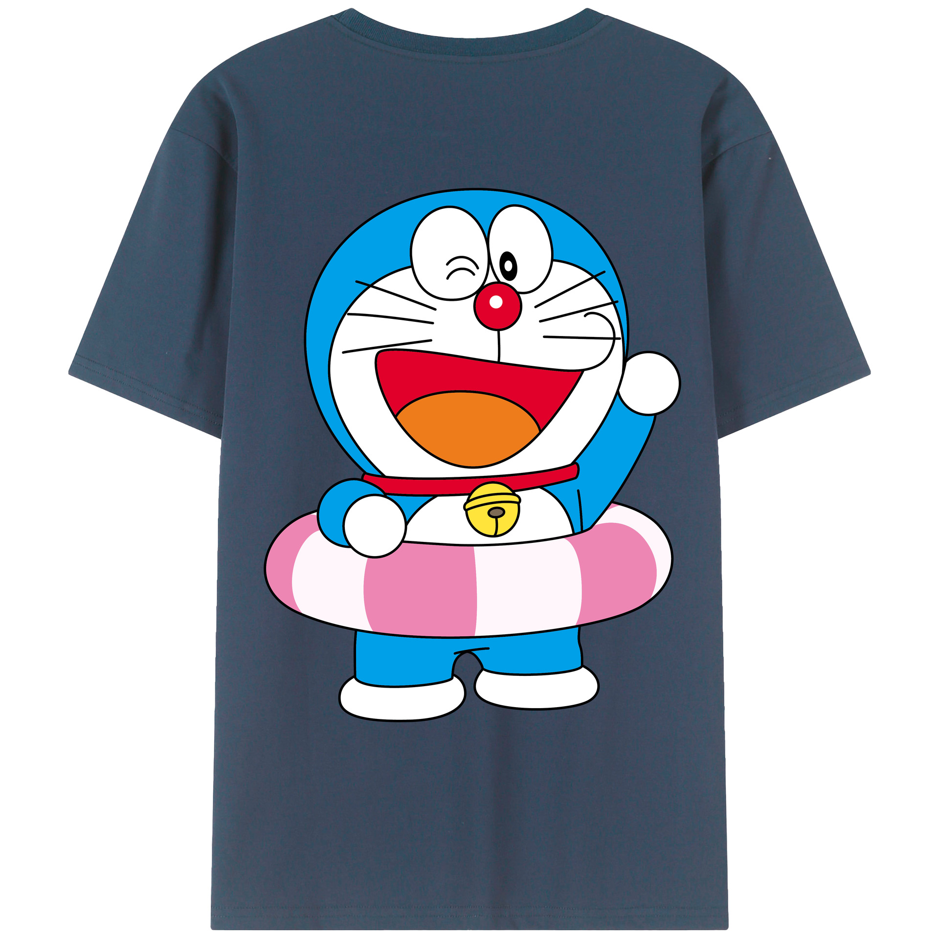 （画像用） ドラえもん Doraemon 綿100％ メンズ半袖Tシャツ（バックプリント） 通気性