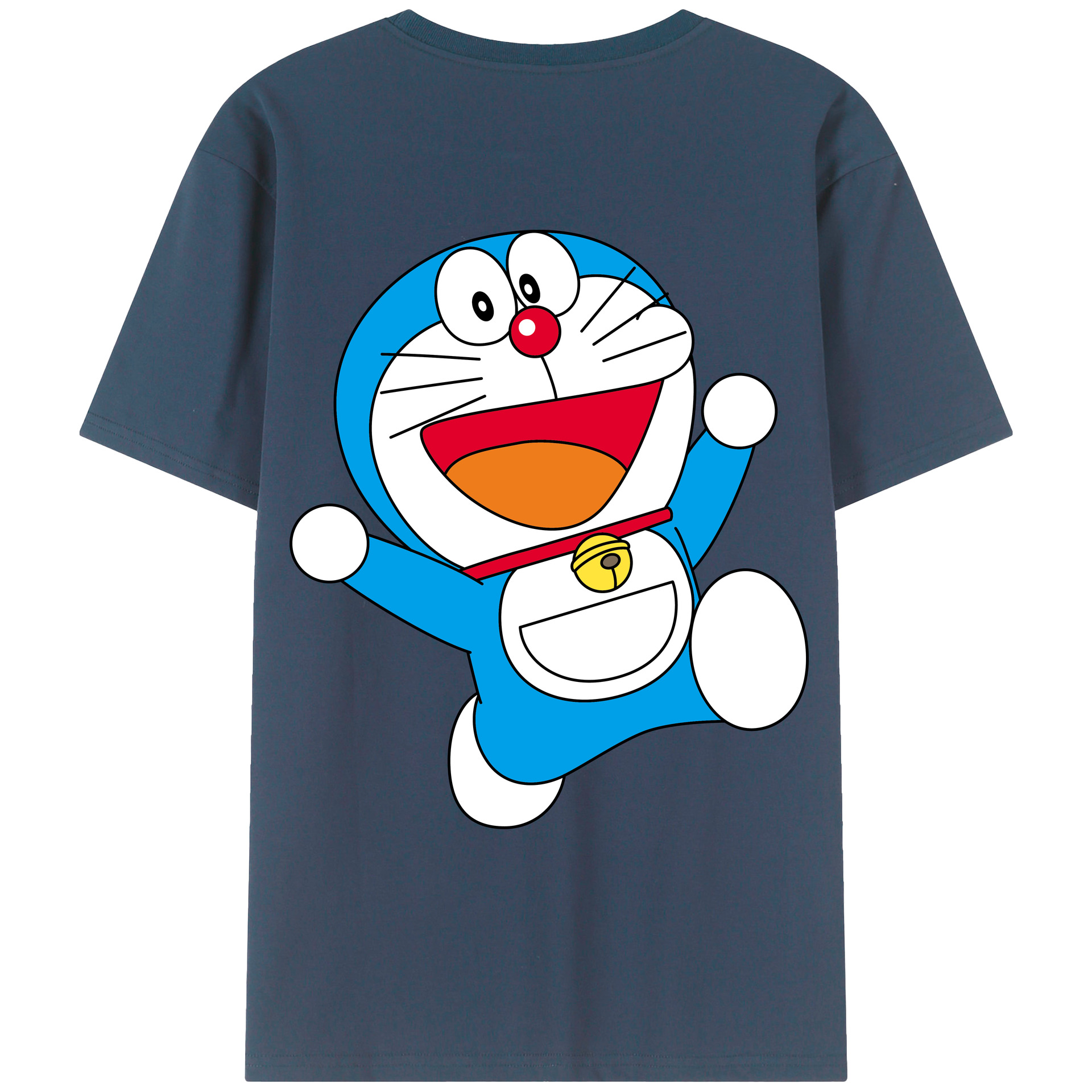 （画像用） ドラえもん Doraemon 綿100％ メンズ半袖Tシャツ（バックプリント） 通気性