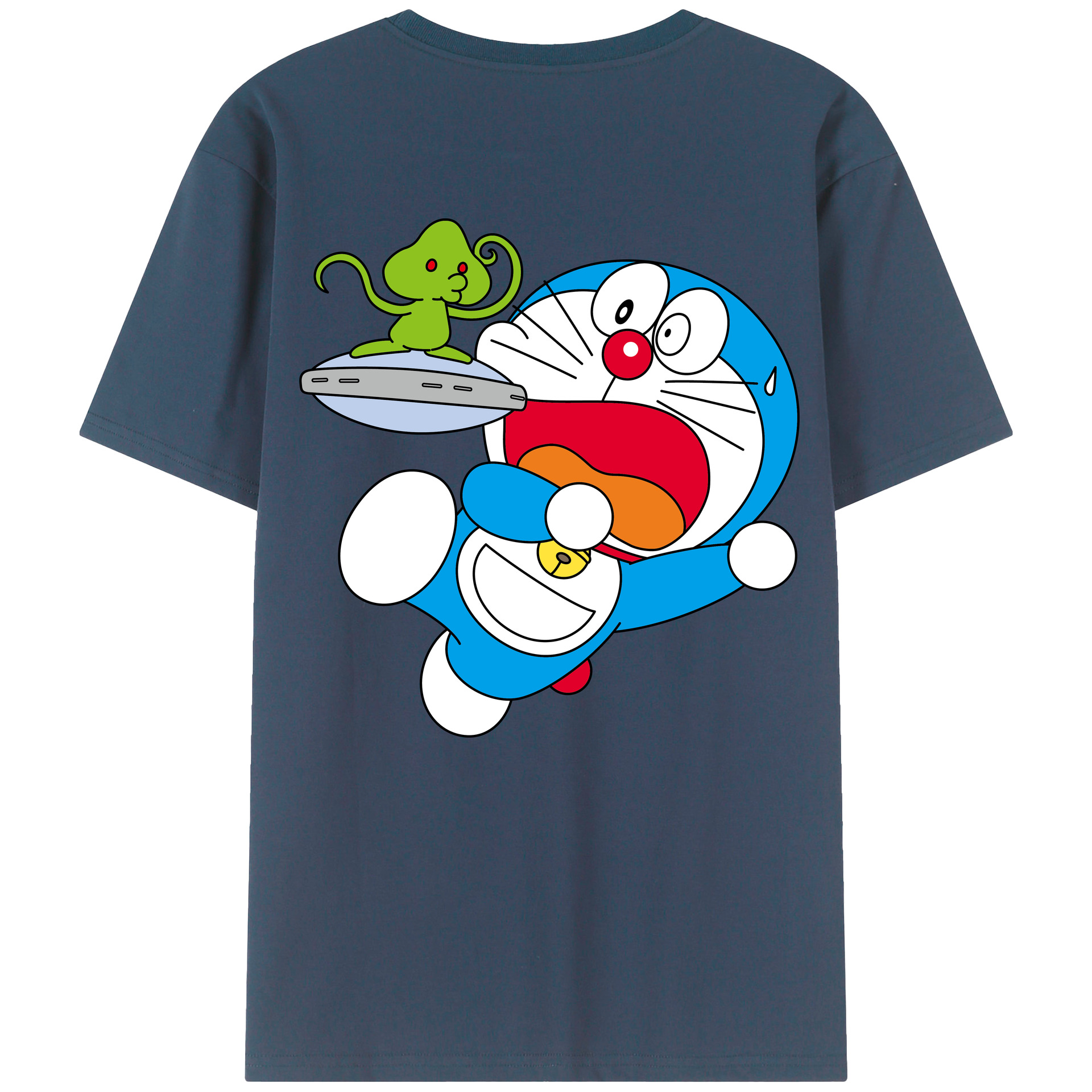 （画像用） ドラえもん Doraemon 綿100％ メンズ半袖Tシャツ（バックプリント） 通気性