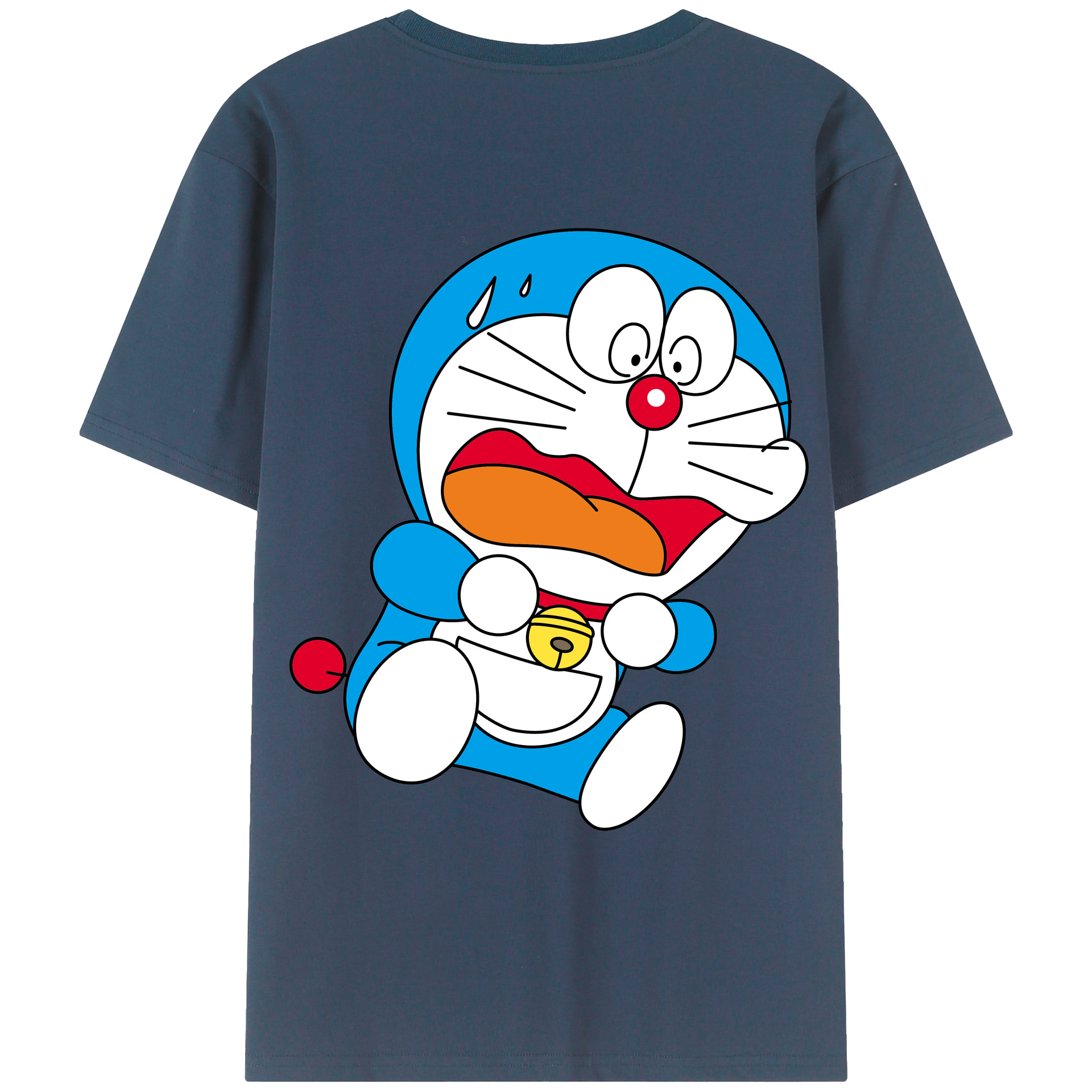 （画像用） ドラえもん Doraemon 綿100％ メンズ半袖Tシャツ（バックプリント） 通気性