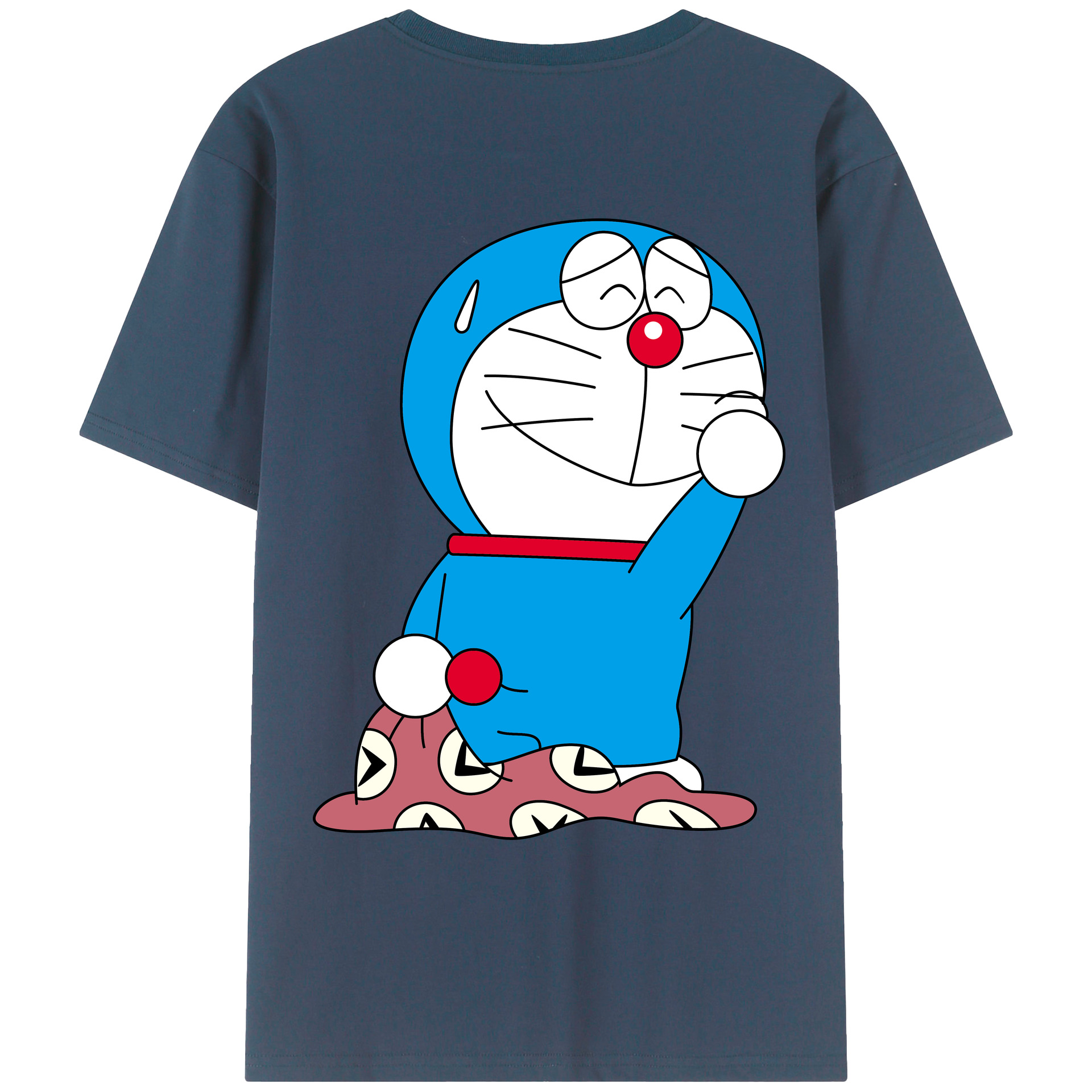 （画像用） ドラえもん Doraemon 綿100％ メンズ半袖Tシャツ（バックプリント） 通気性
