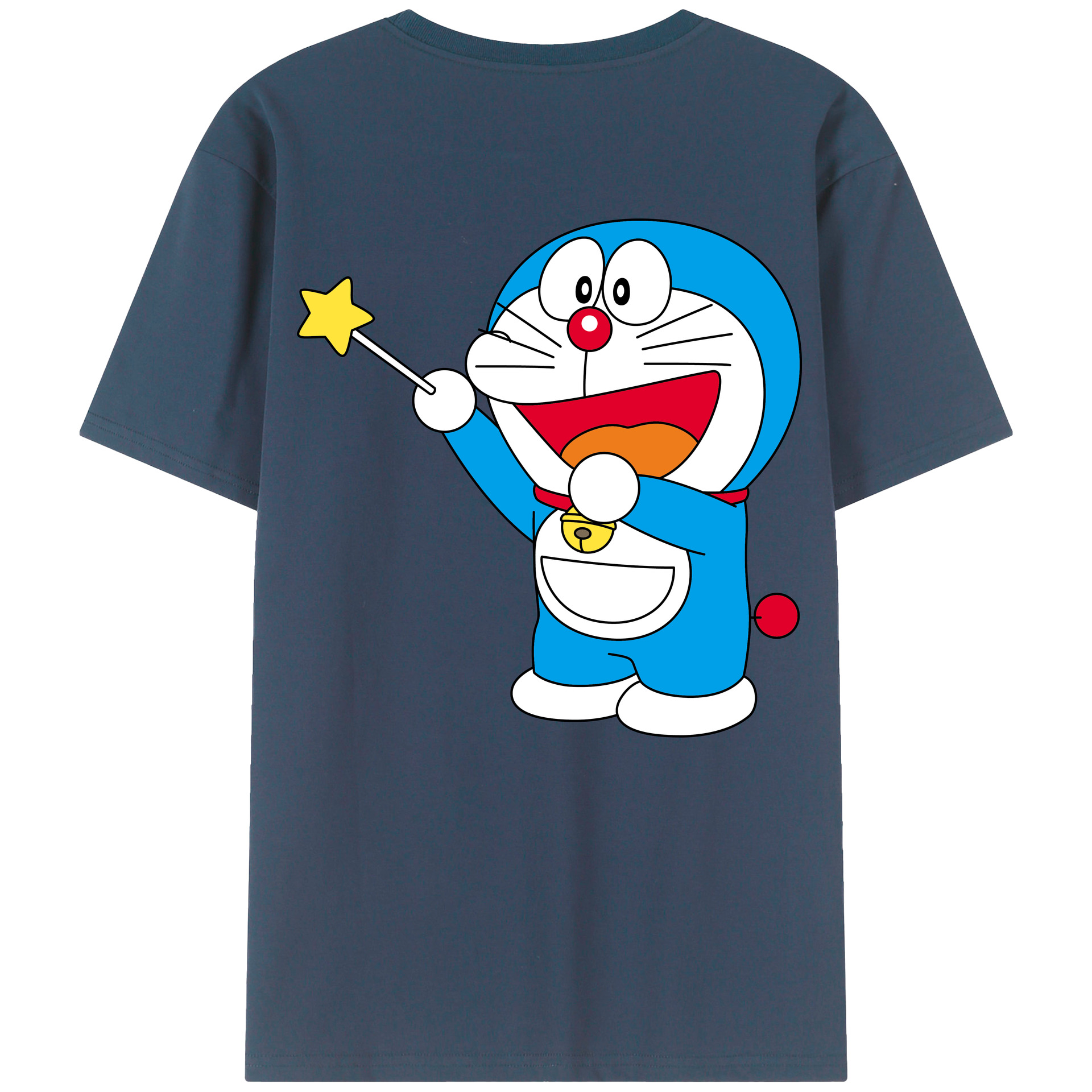 （画像用） ドラえもん Doraemon 綿100％ メンズ半袖Tシャツ（バックプリント） 通気性