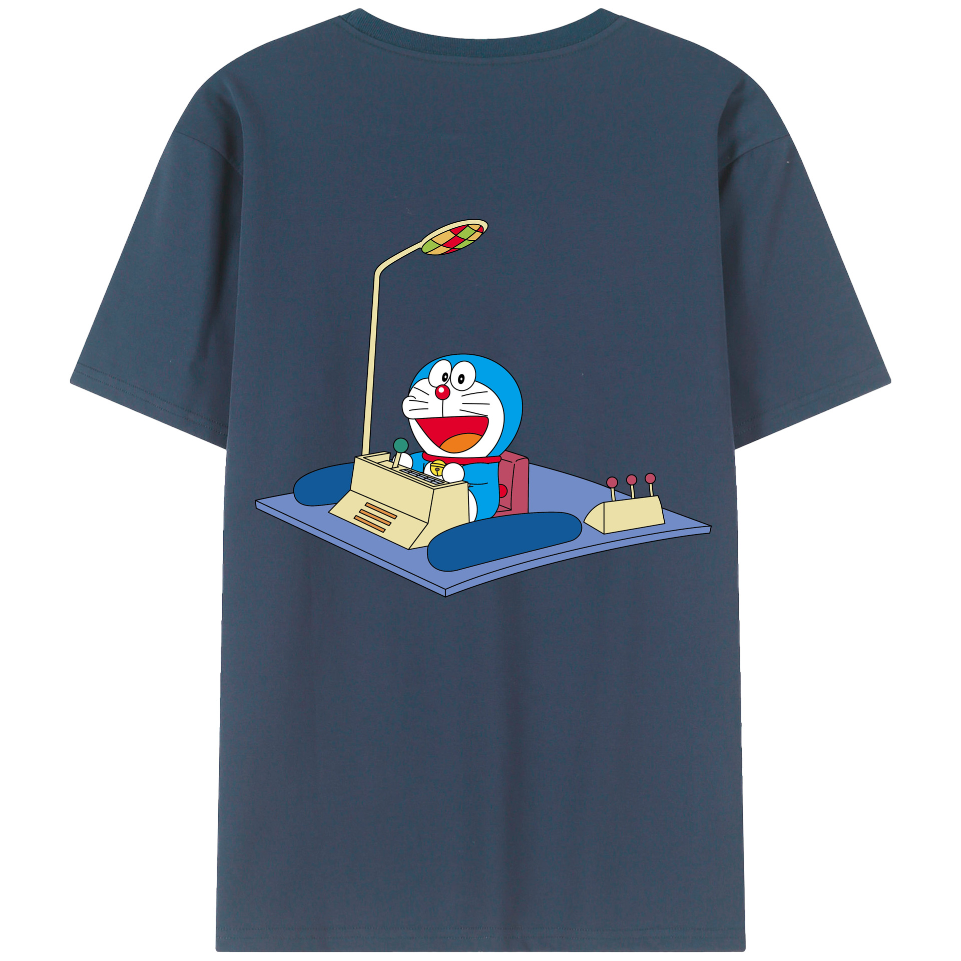 （画像用） ドラえもん Doraemon 綿100％ メンズ半袖Tシャツ（バックプリント） 通気性