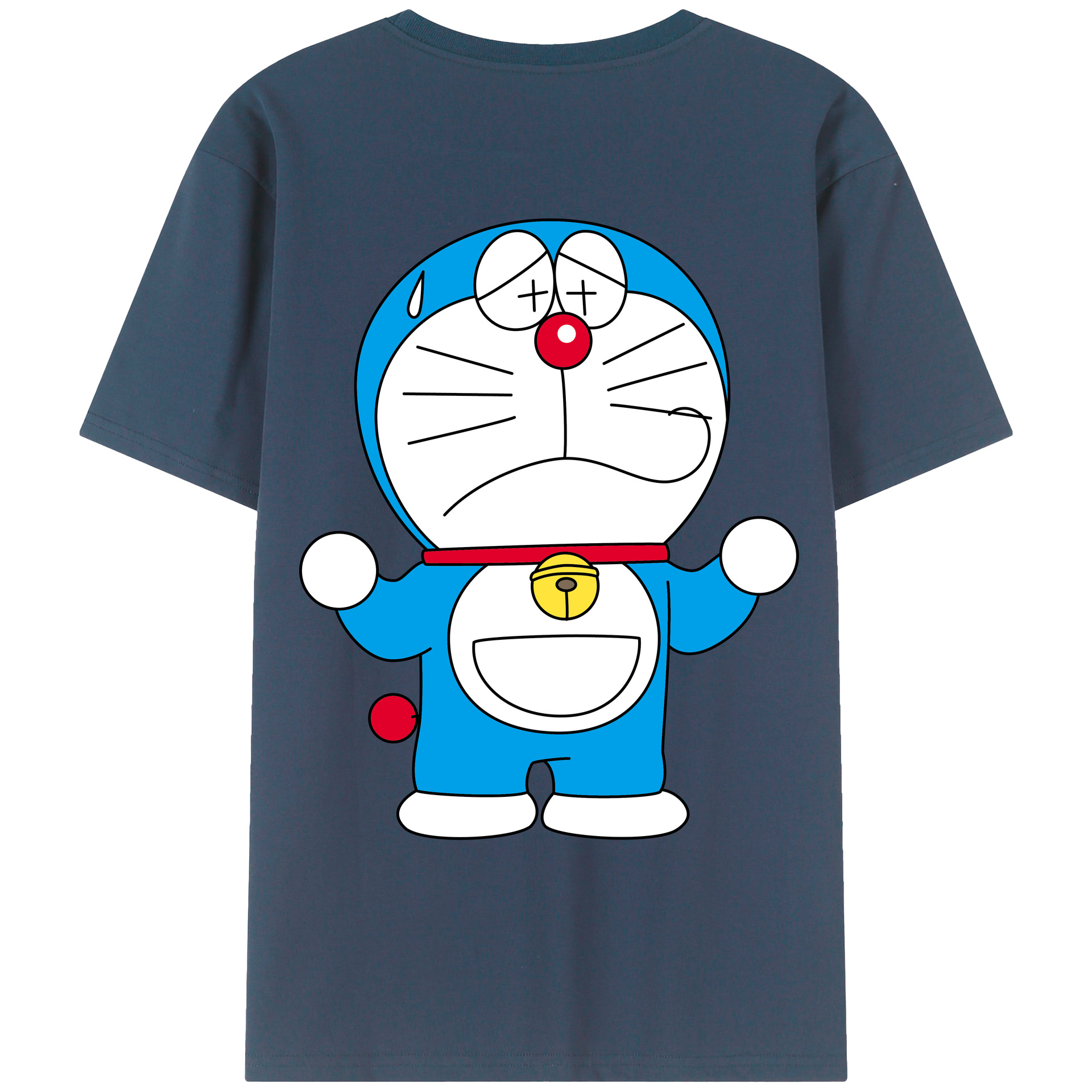 （画像用） ドラえもん Doraemon 綿100％ メンズ半袖Tシャツ（バックプリント） 通気性