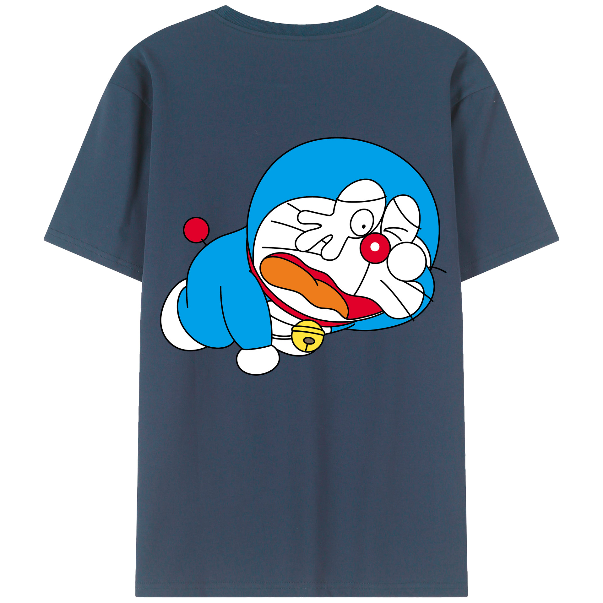 （画像用） ドラえもん Doraemon 綿100％ メンズ半袖Tシャツ（バックプリント） 通気性